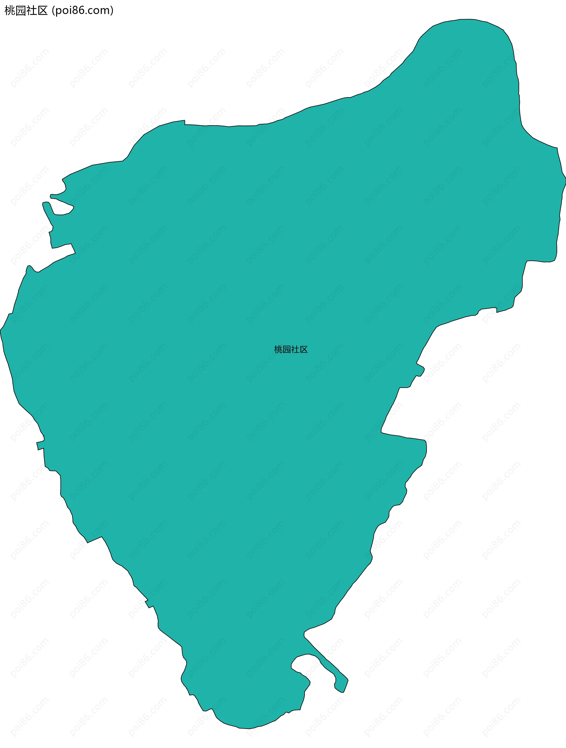 桃园社区边界地图