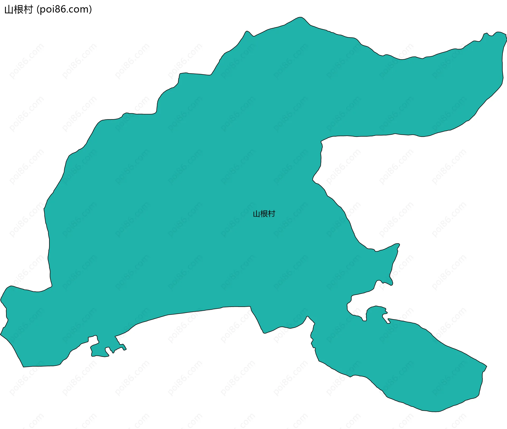山根村边界地图