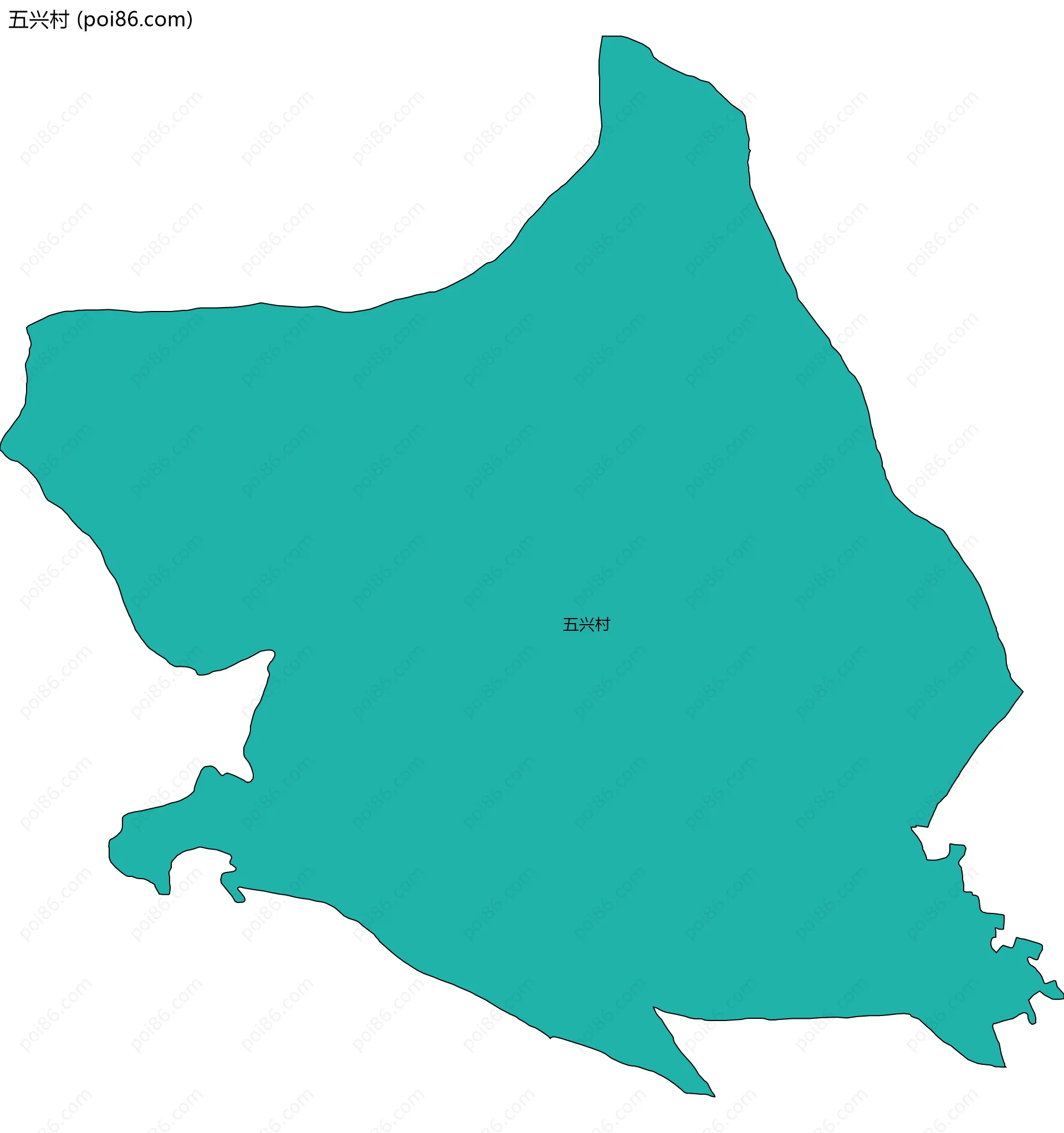 五兴村边界地图