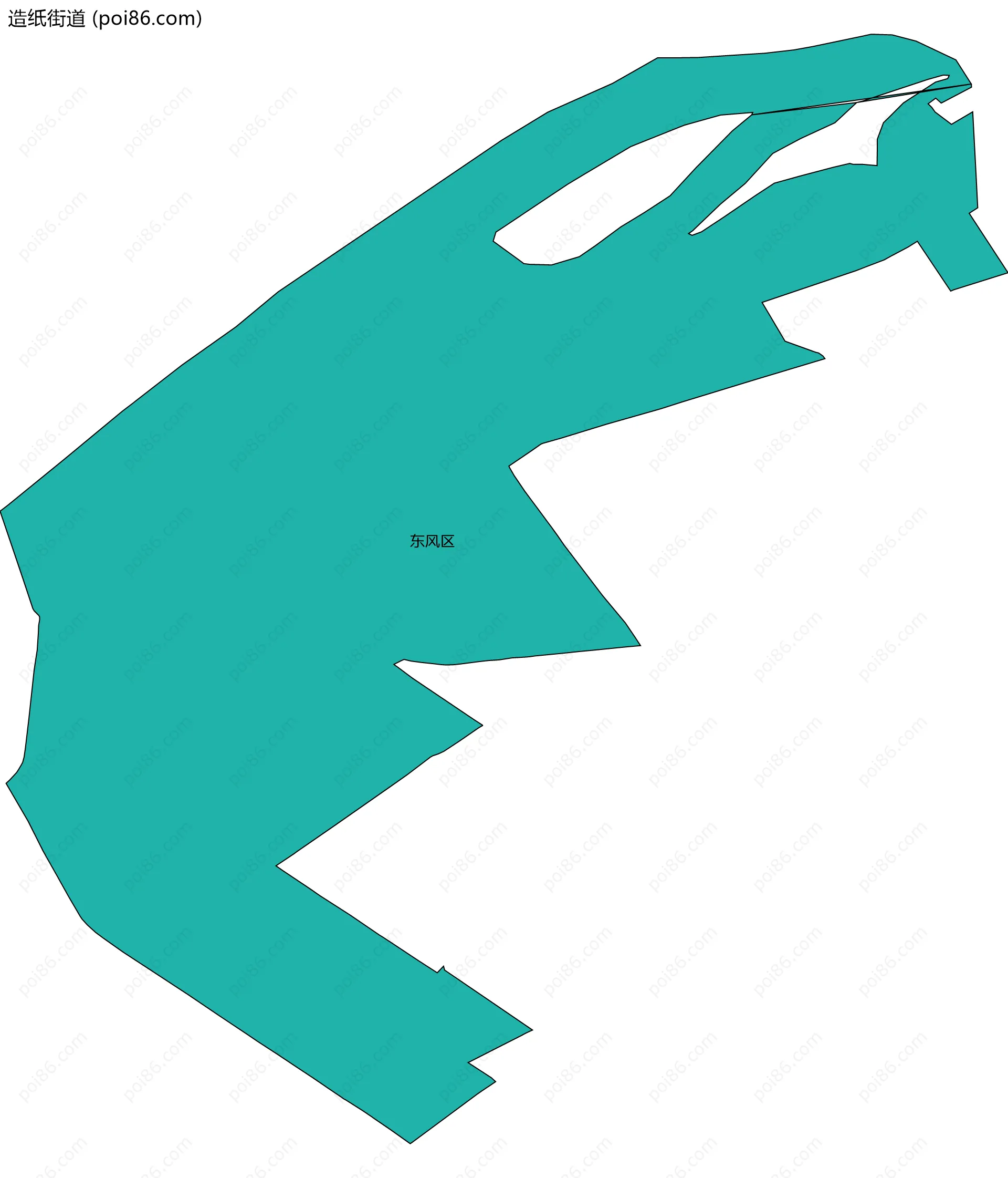 造纸街道边界地图(五级行政区划)