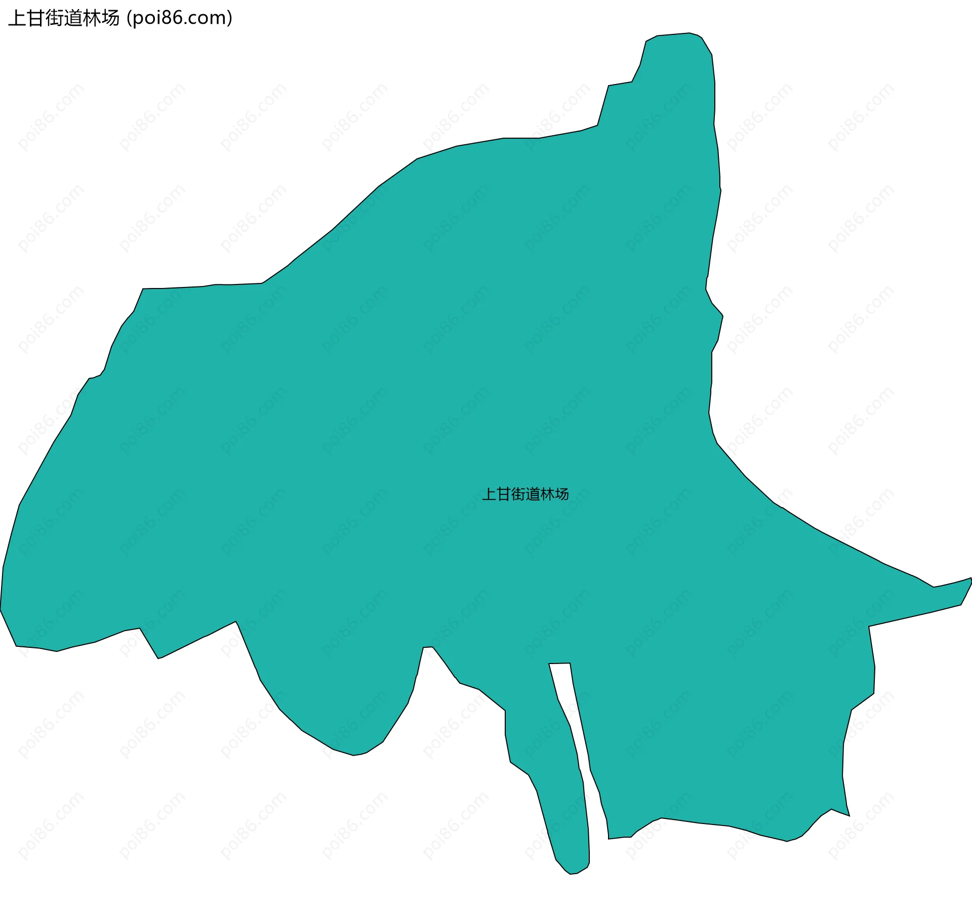 上甘街道林场边界地图(五级行政区划)
