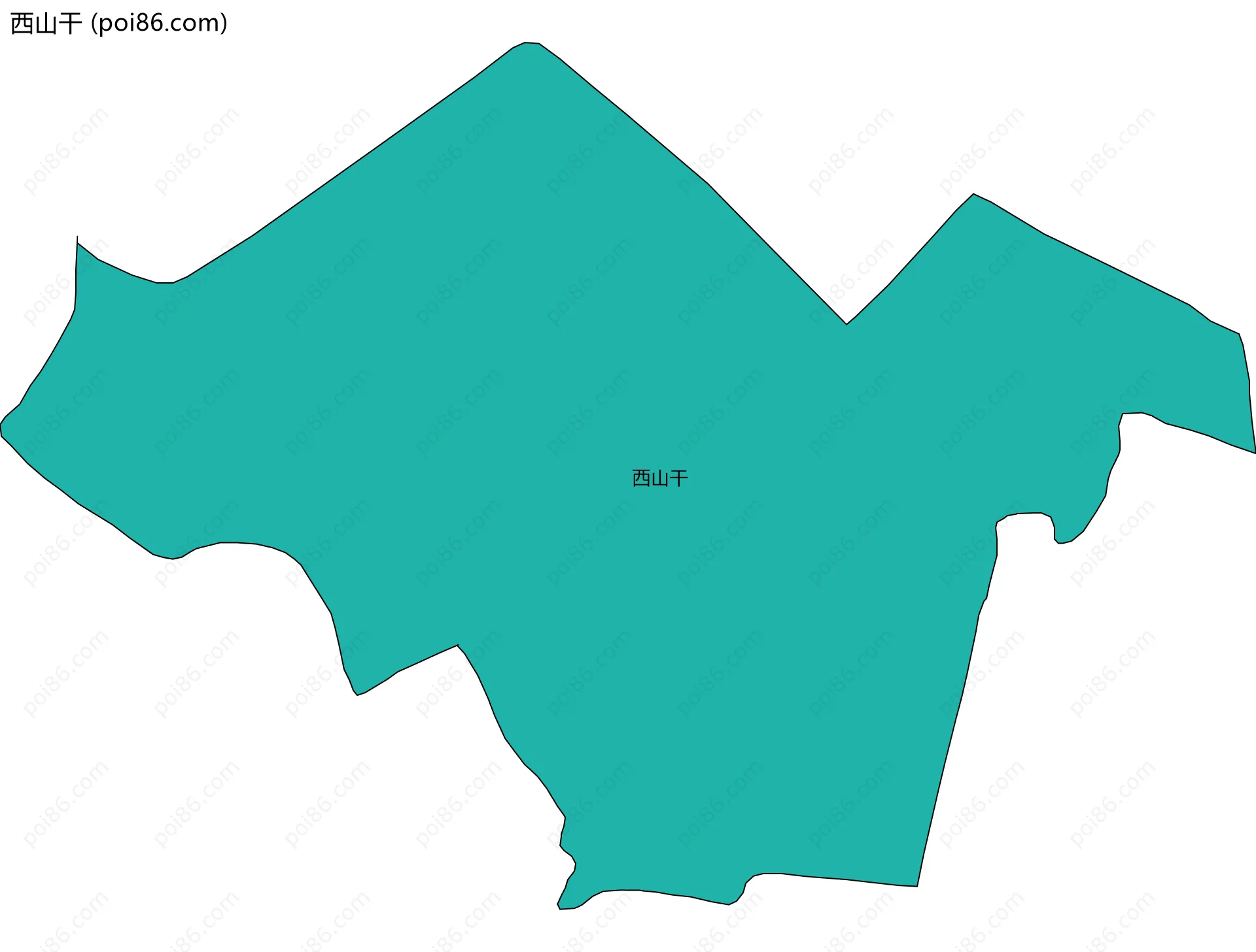 西山干边界地图