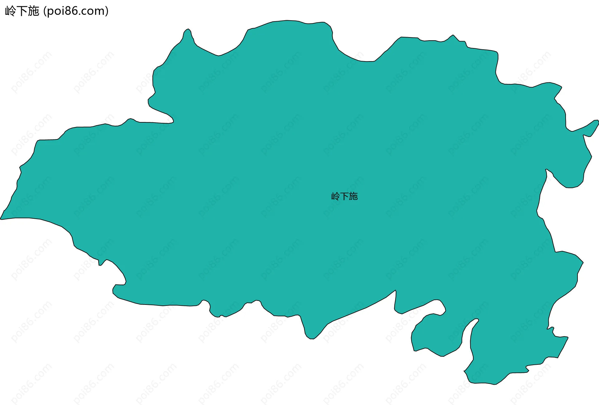 岭下施边界地图