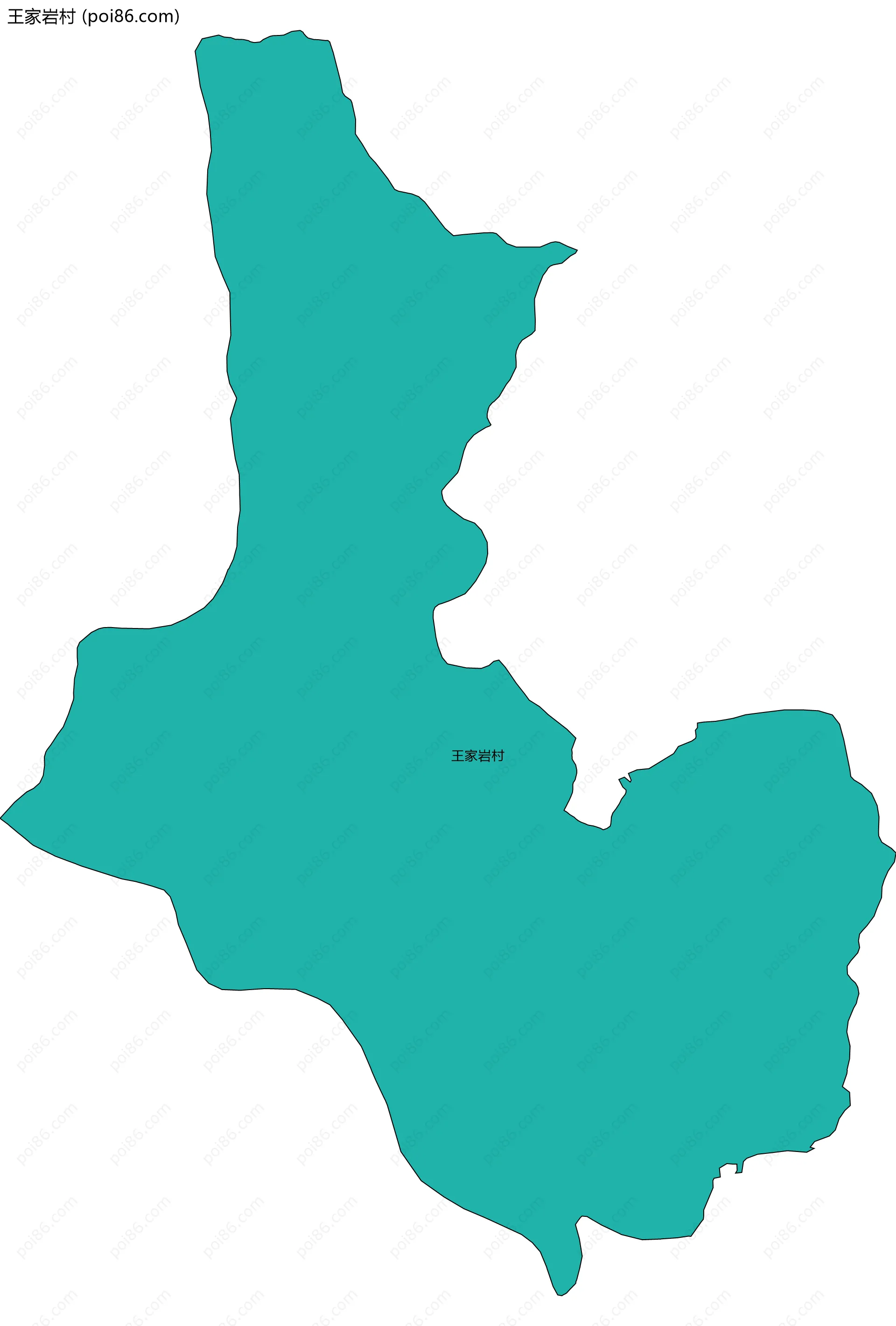 王家岩村边界地图