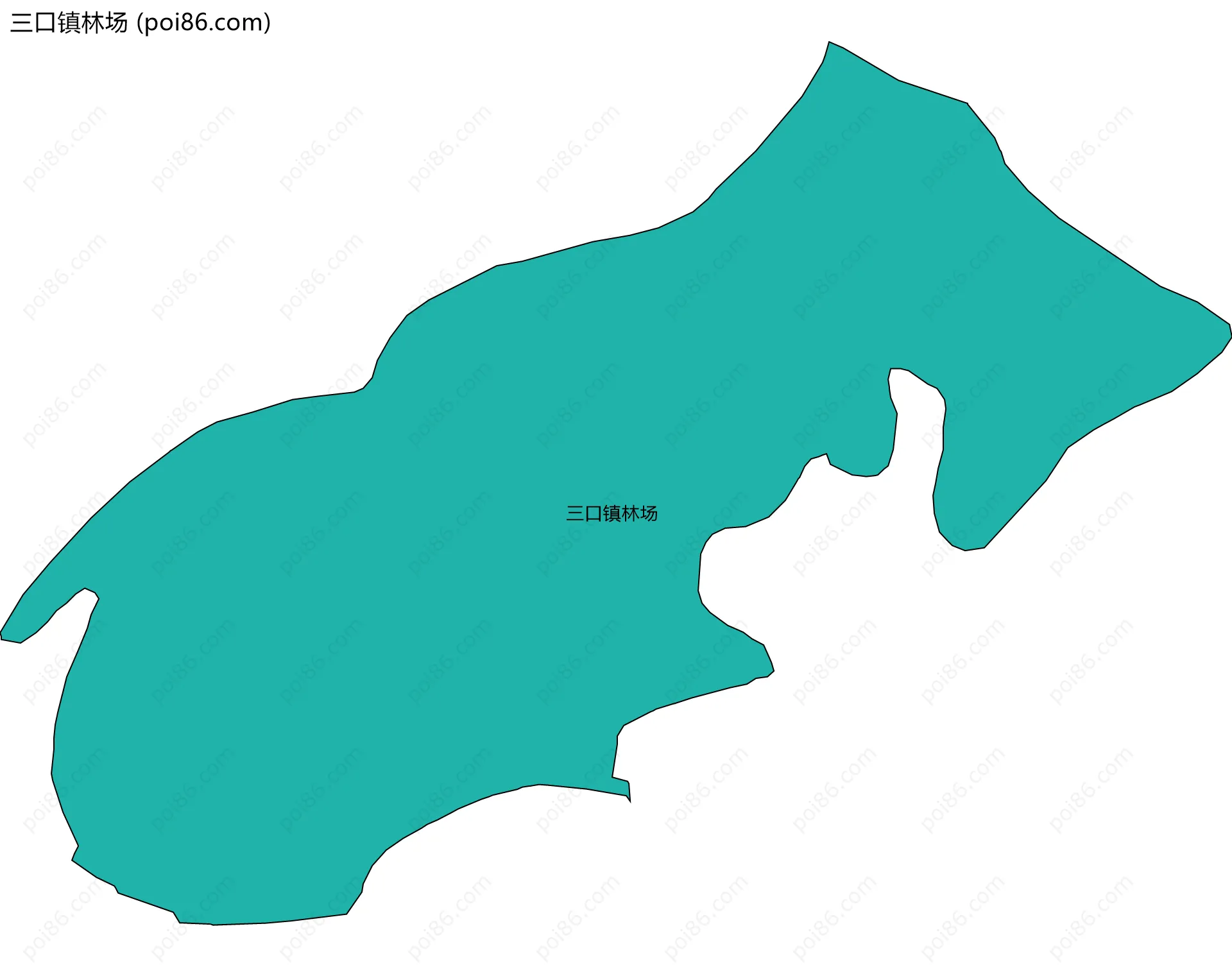 三口镇林场边界地图(五级行政区划)