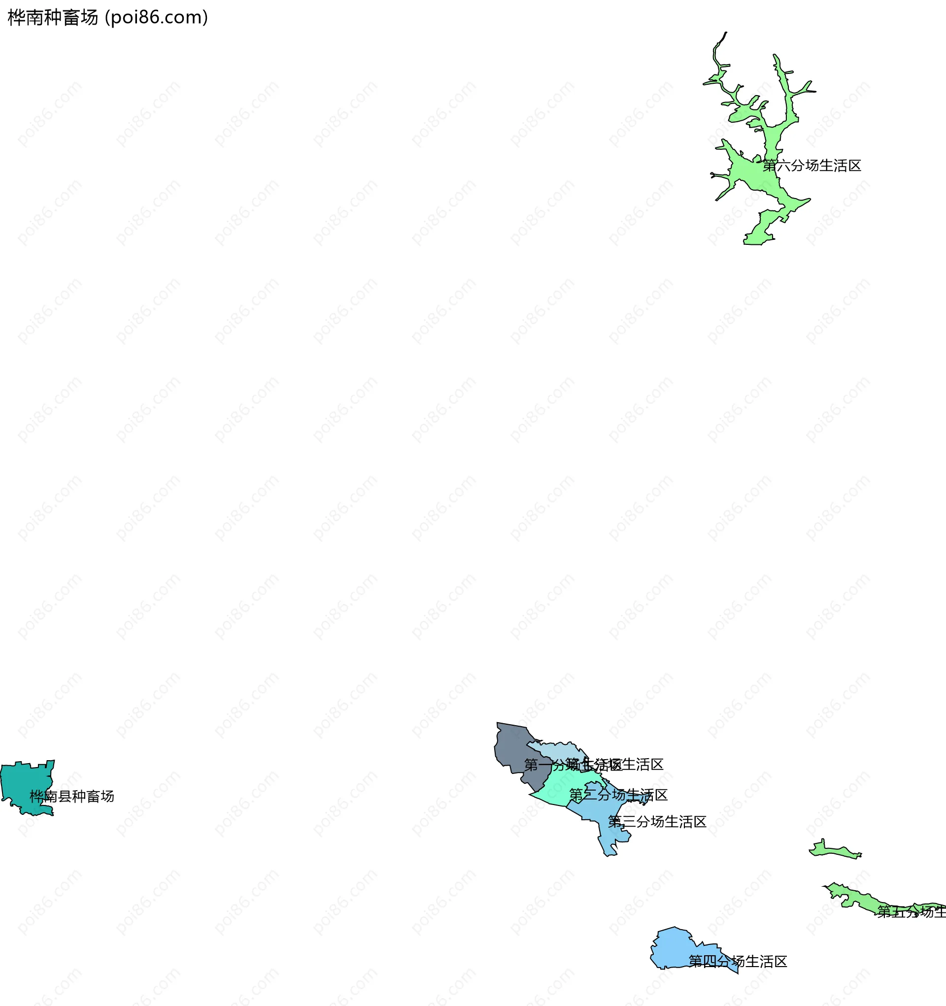 桦南种畜场边界地图(五级行政区划)