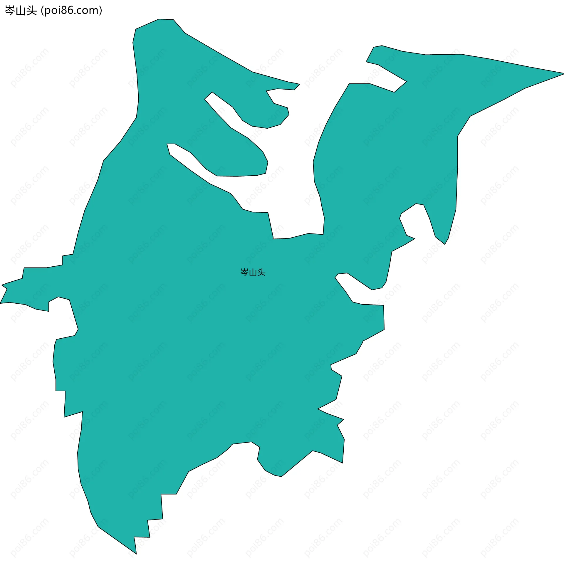 岑山头边界地图