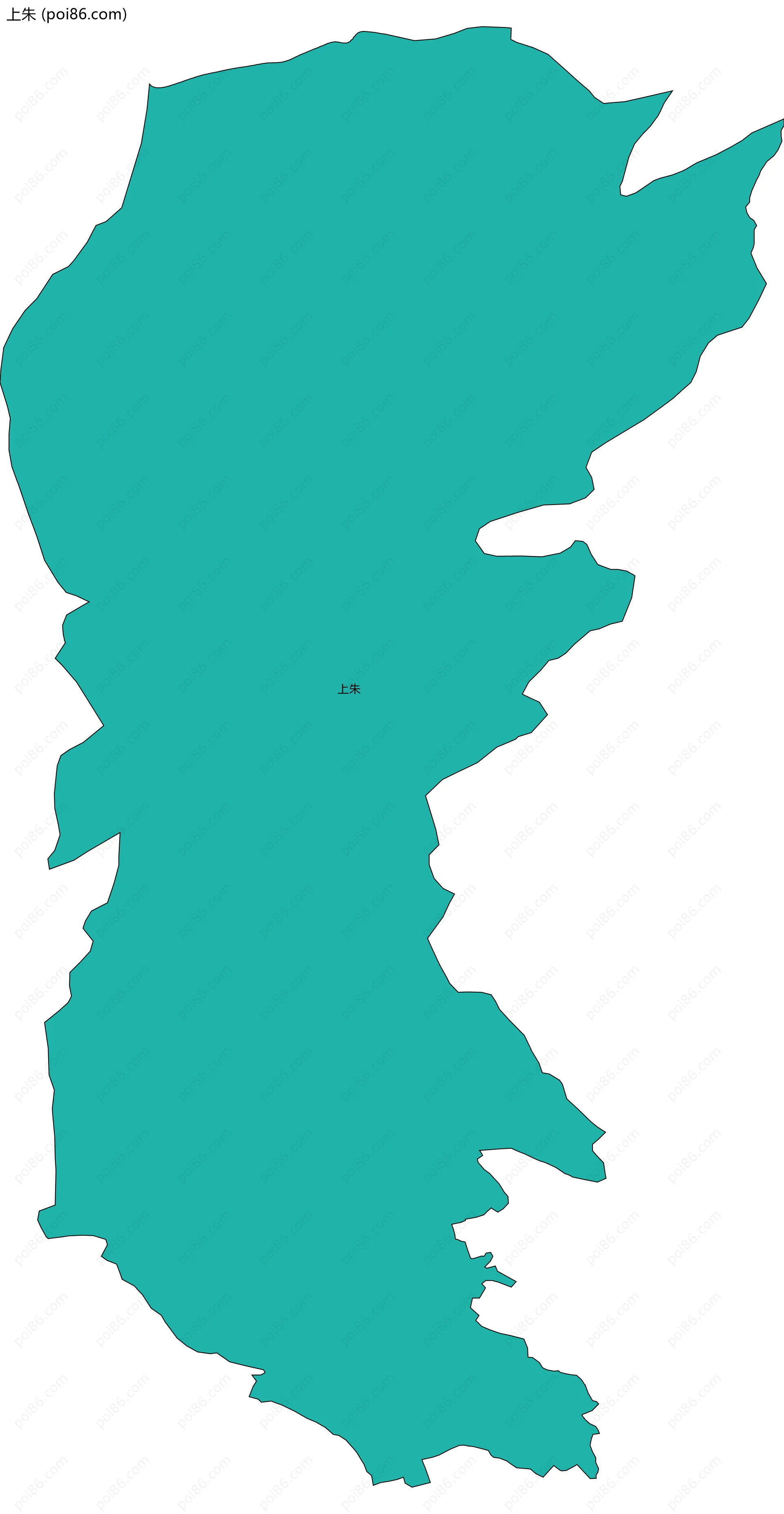 上朱边界地图