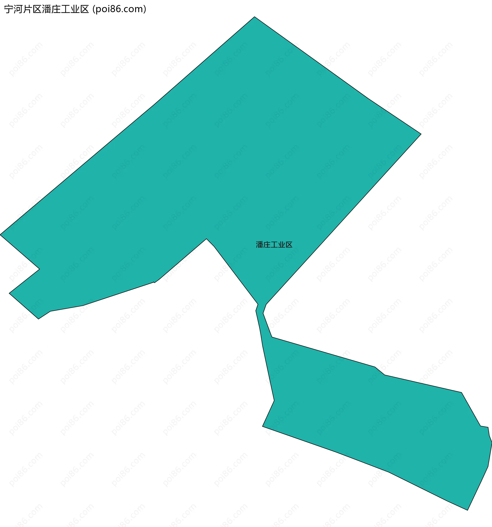 宁河片区潘庄工业区边界地图(五级行政区划)