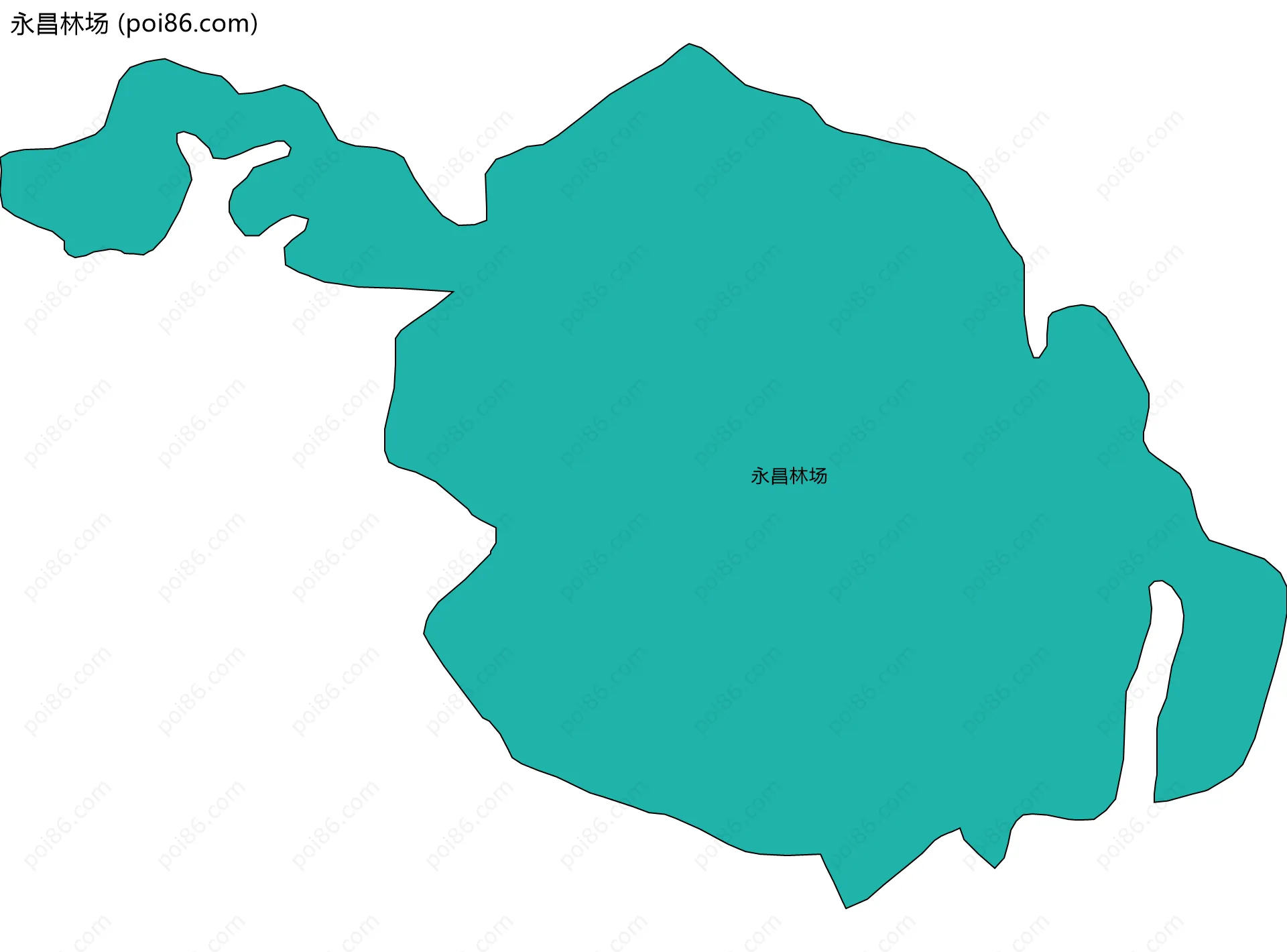 永昌林场边界地图(五级行政区划)