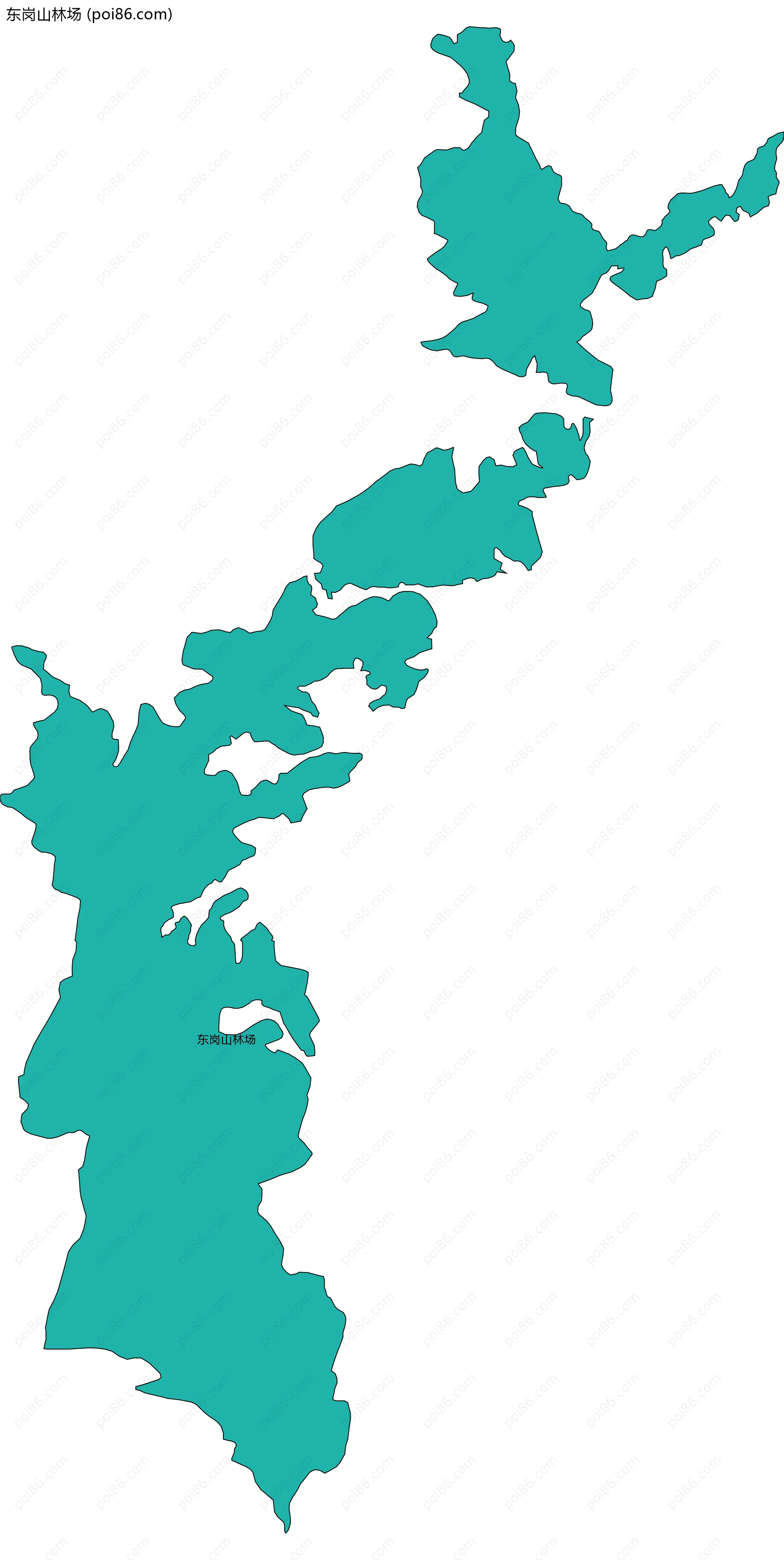 东岗山林场边界地图(五级行政区划)