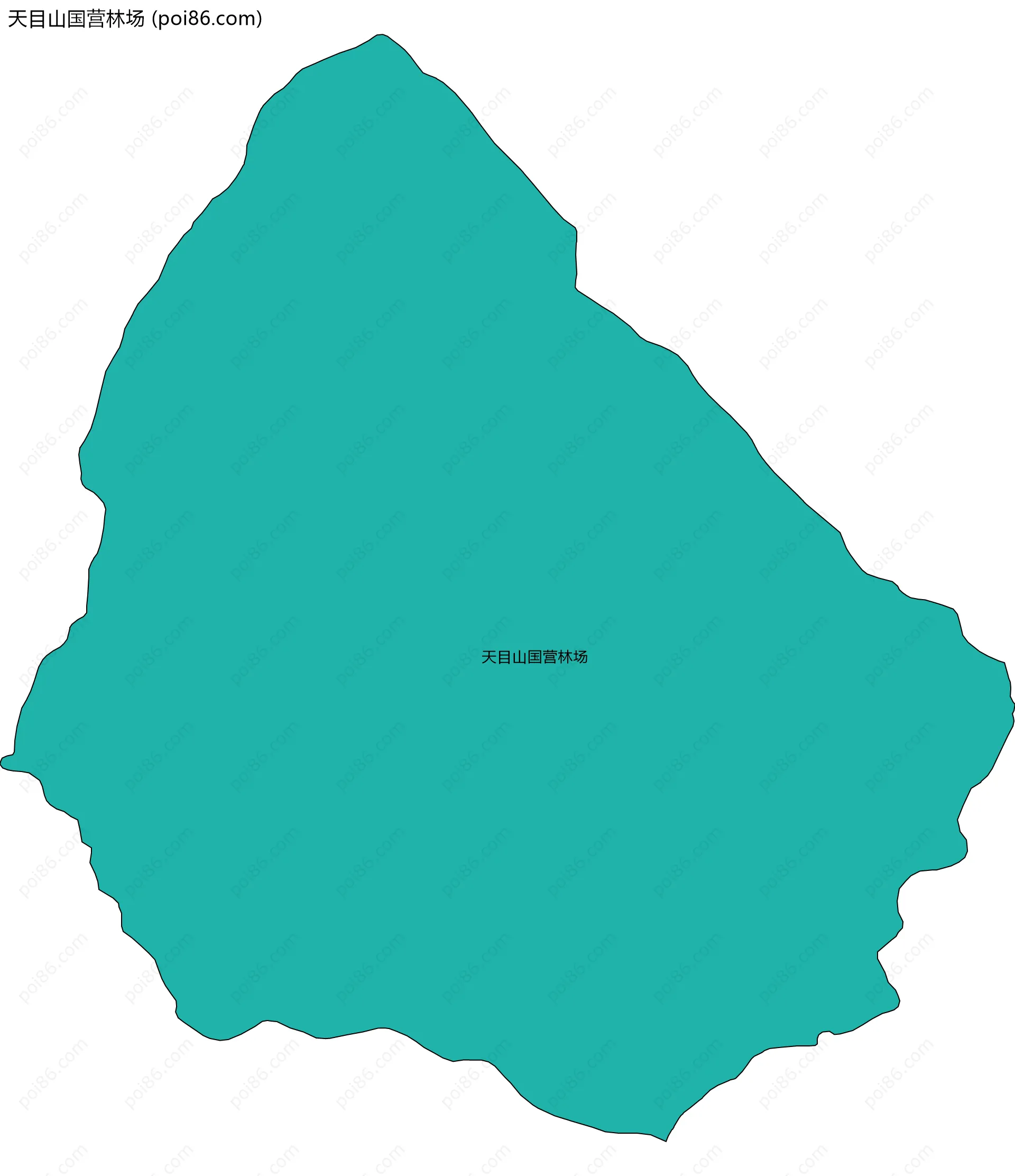 天目山国营林场边界地图(五级行政区划)