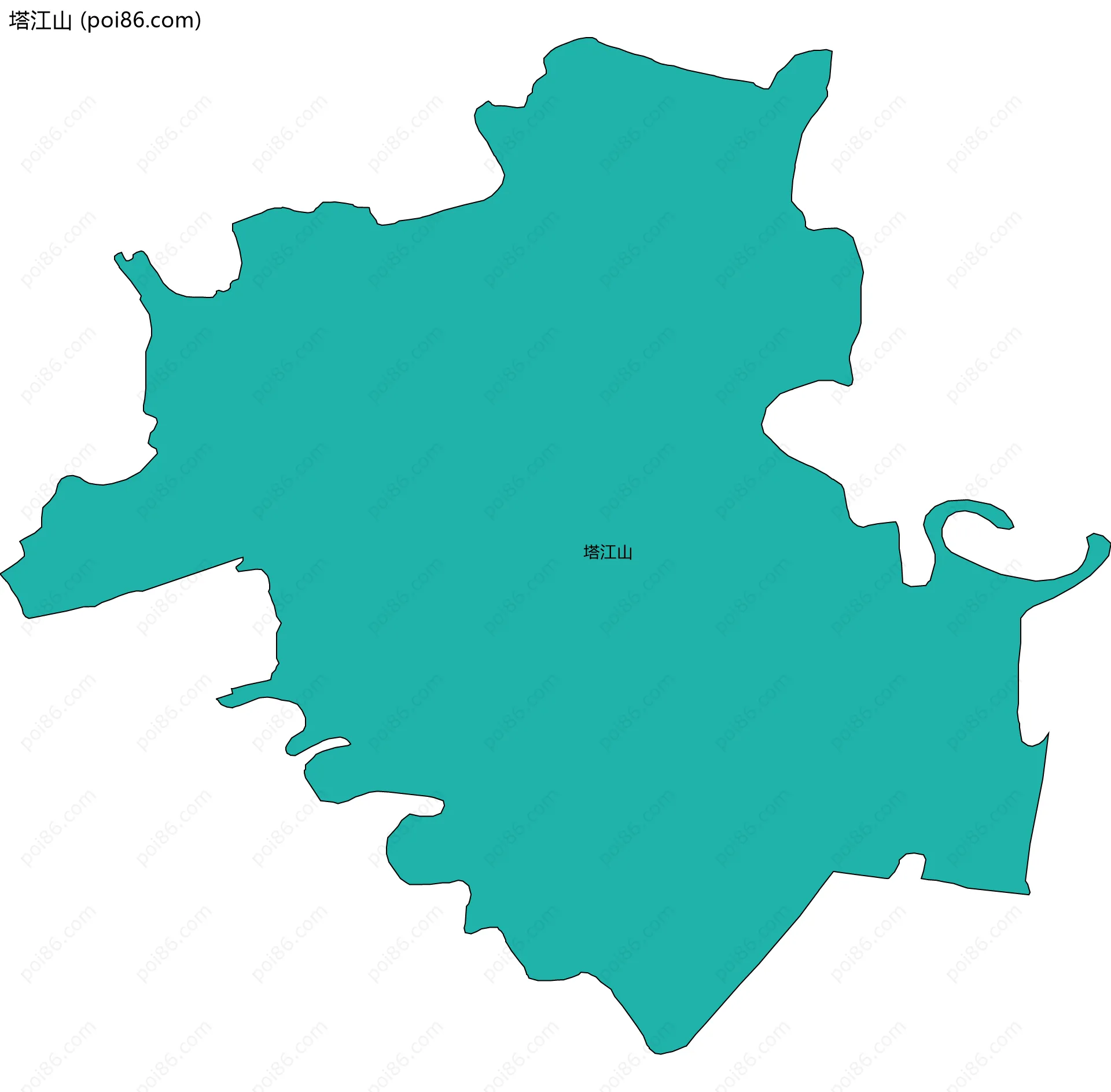 塔江山边界地图