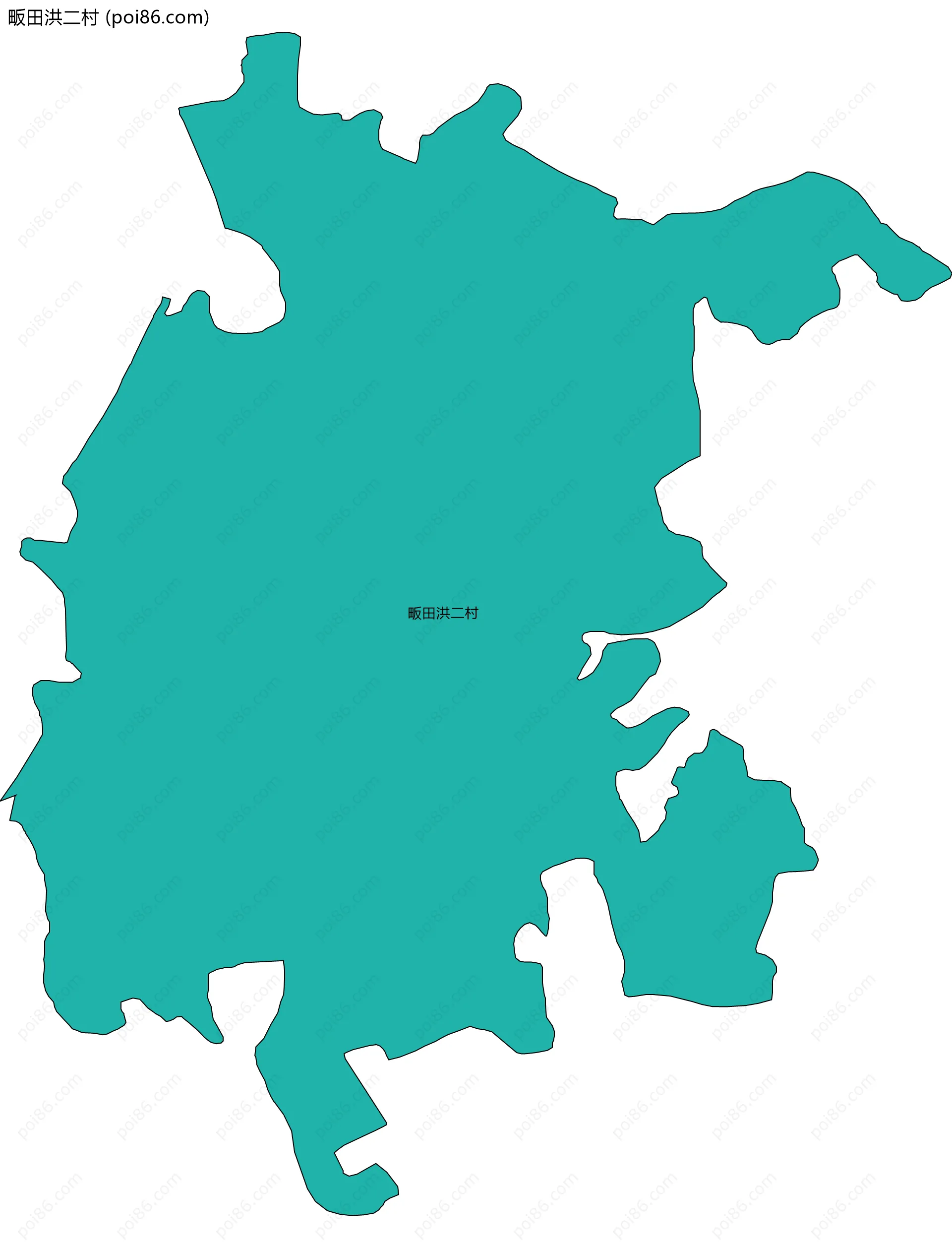 畈田洪二村边界地图