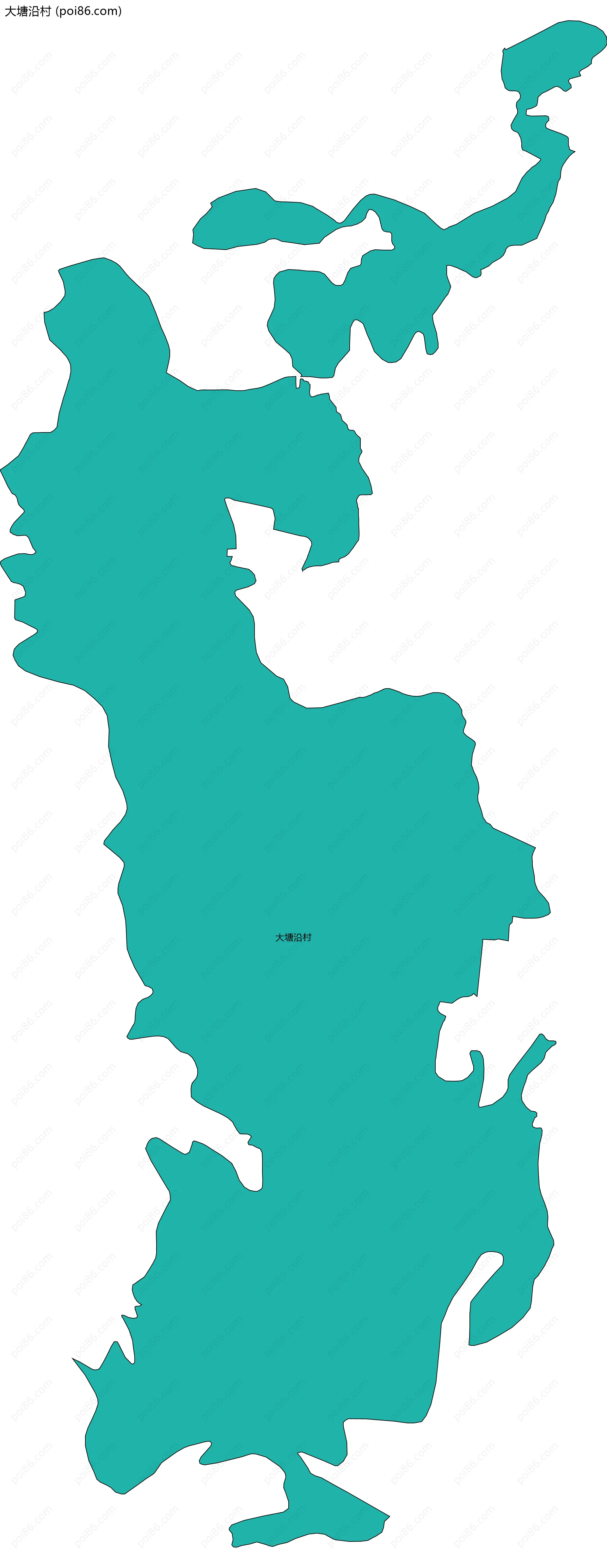 大塘沿村边界地图