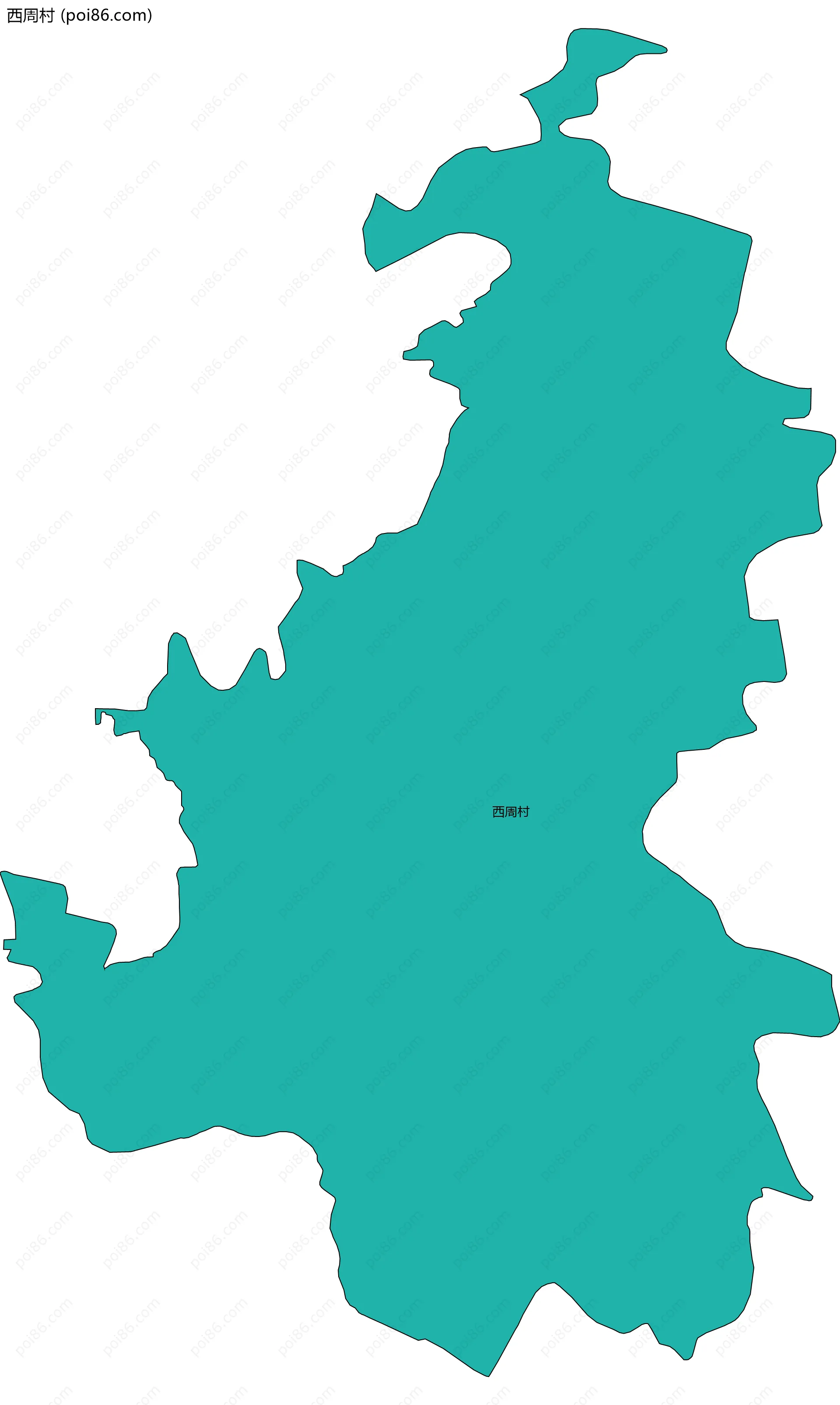 西周村边界地图