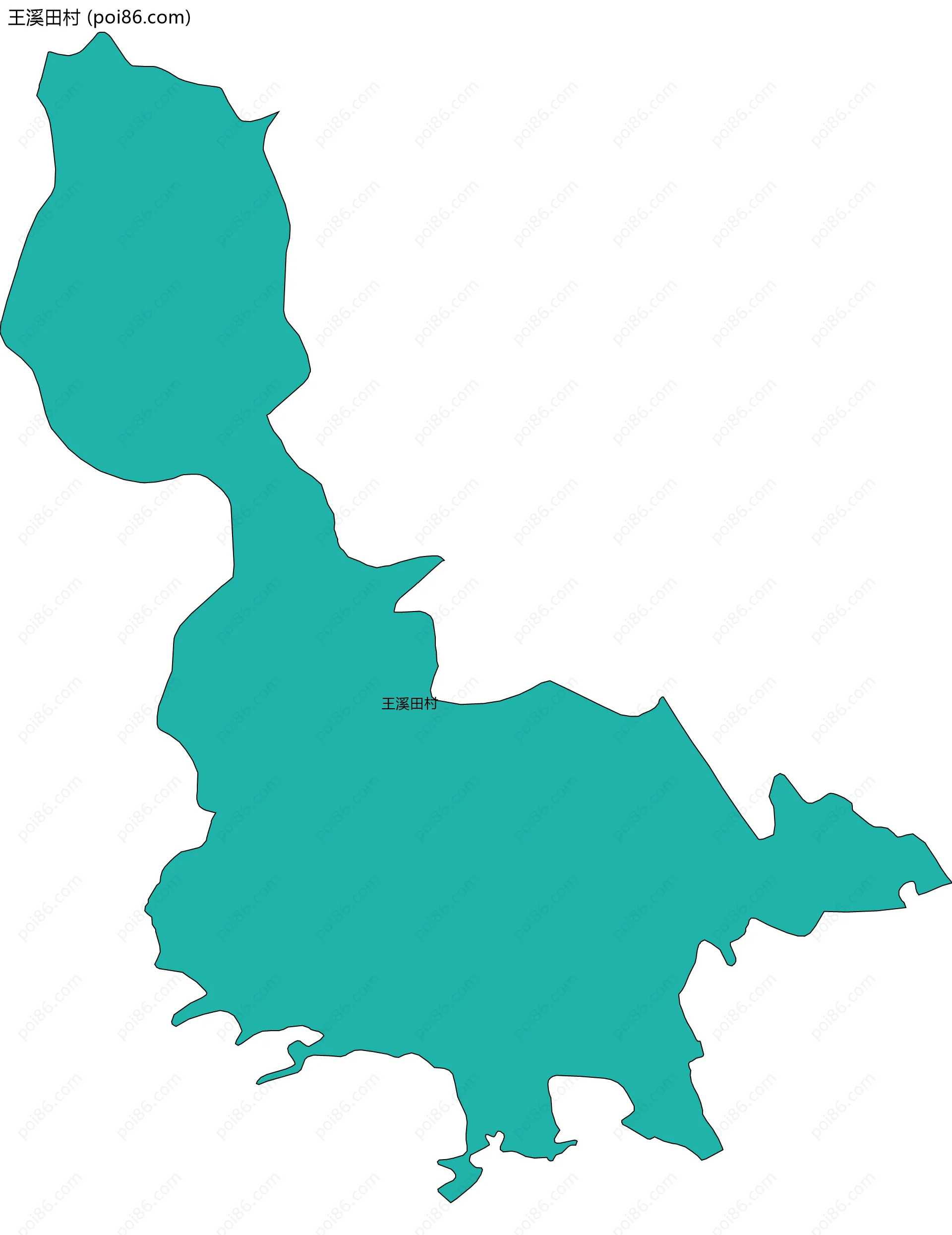 王溪田村边界地图