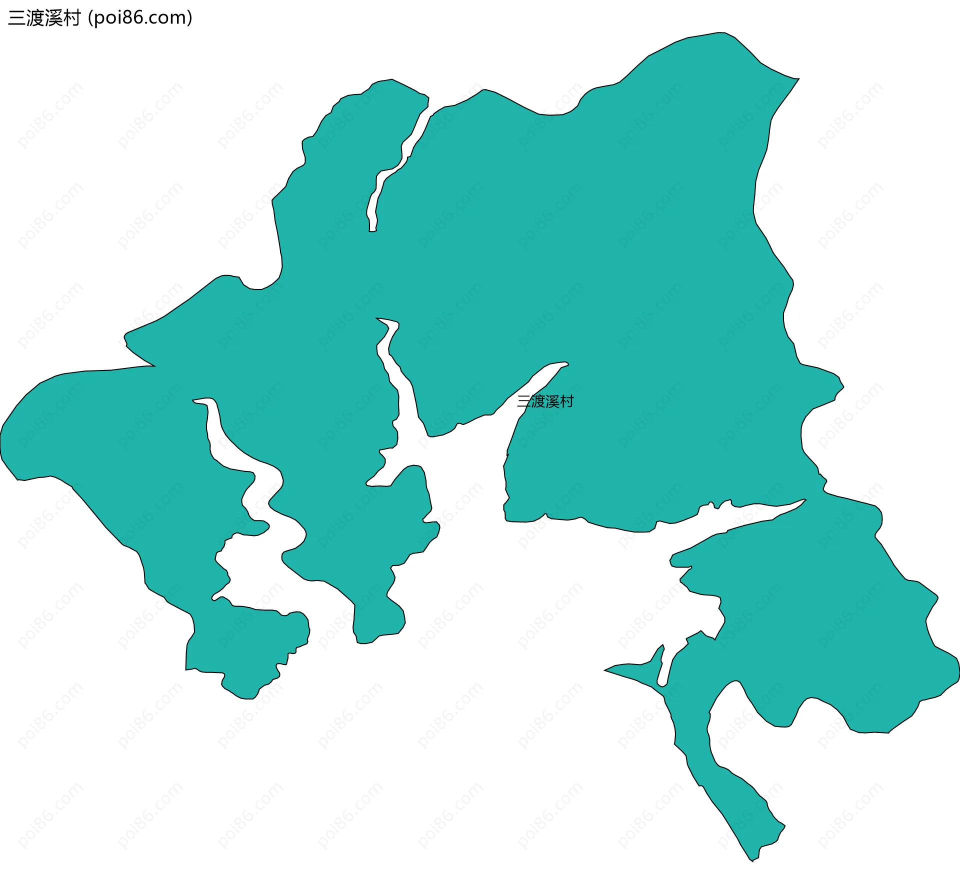 三渡溪村边界地图