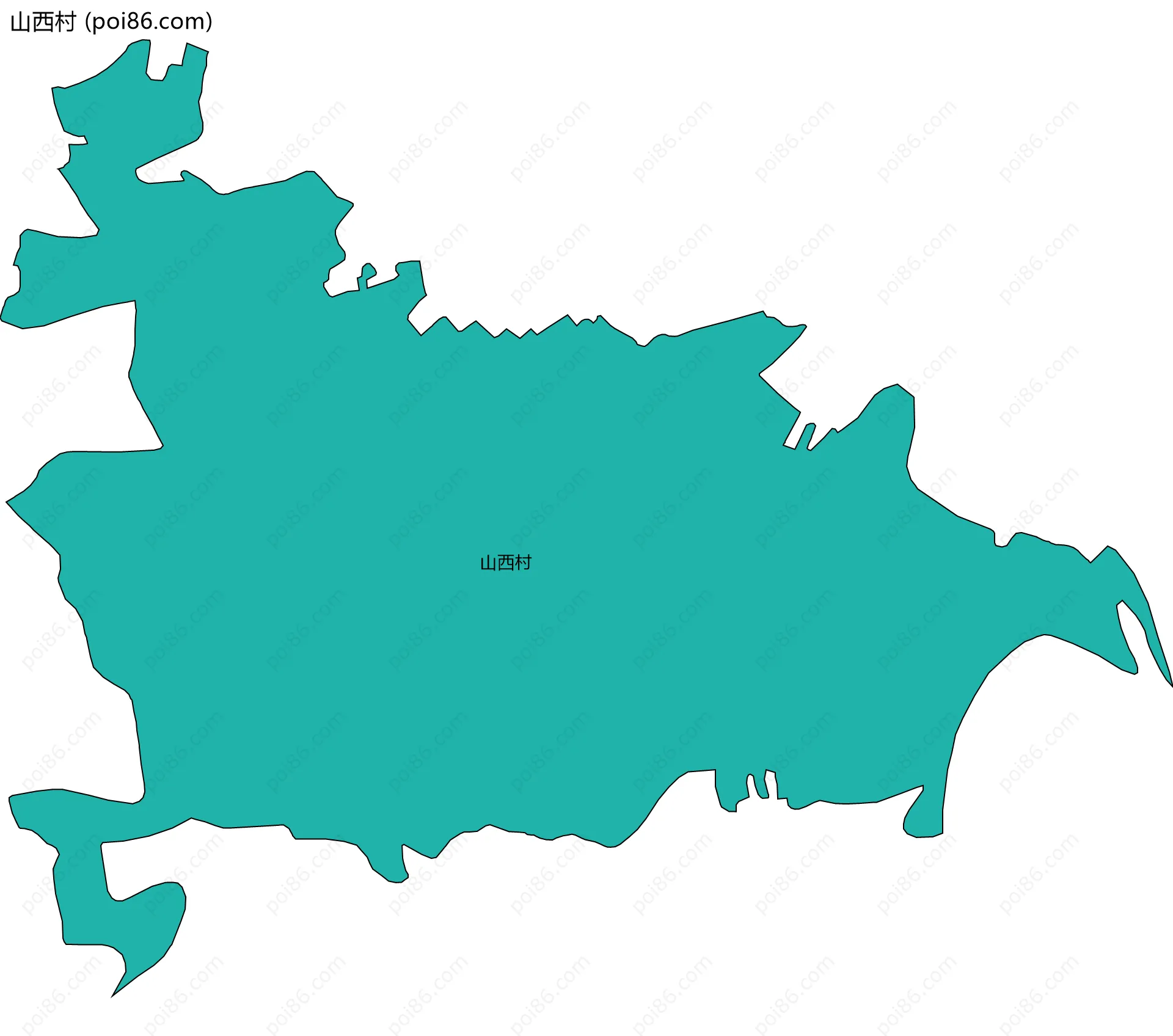 山西村边界地图