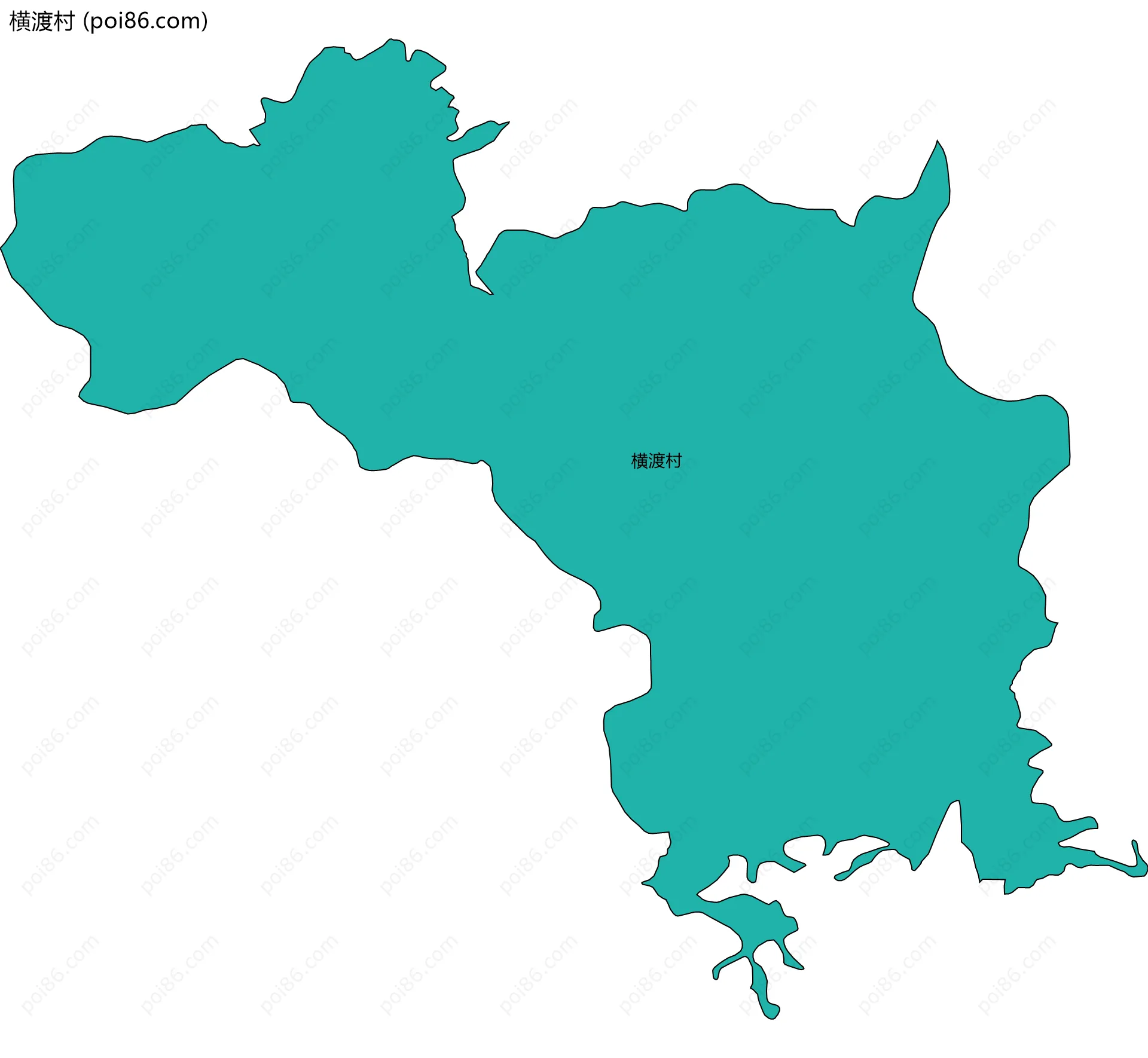 横渡村边界地图