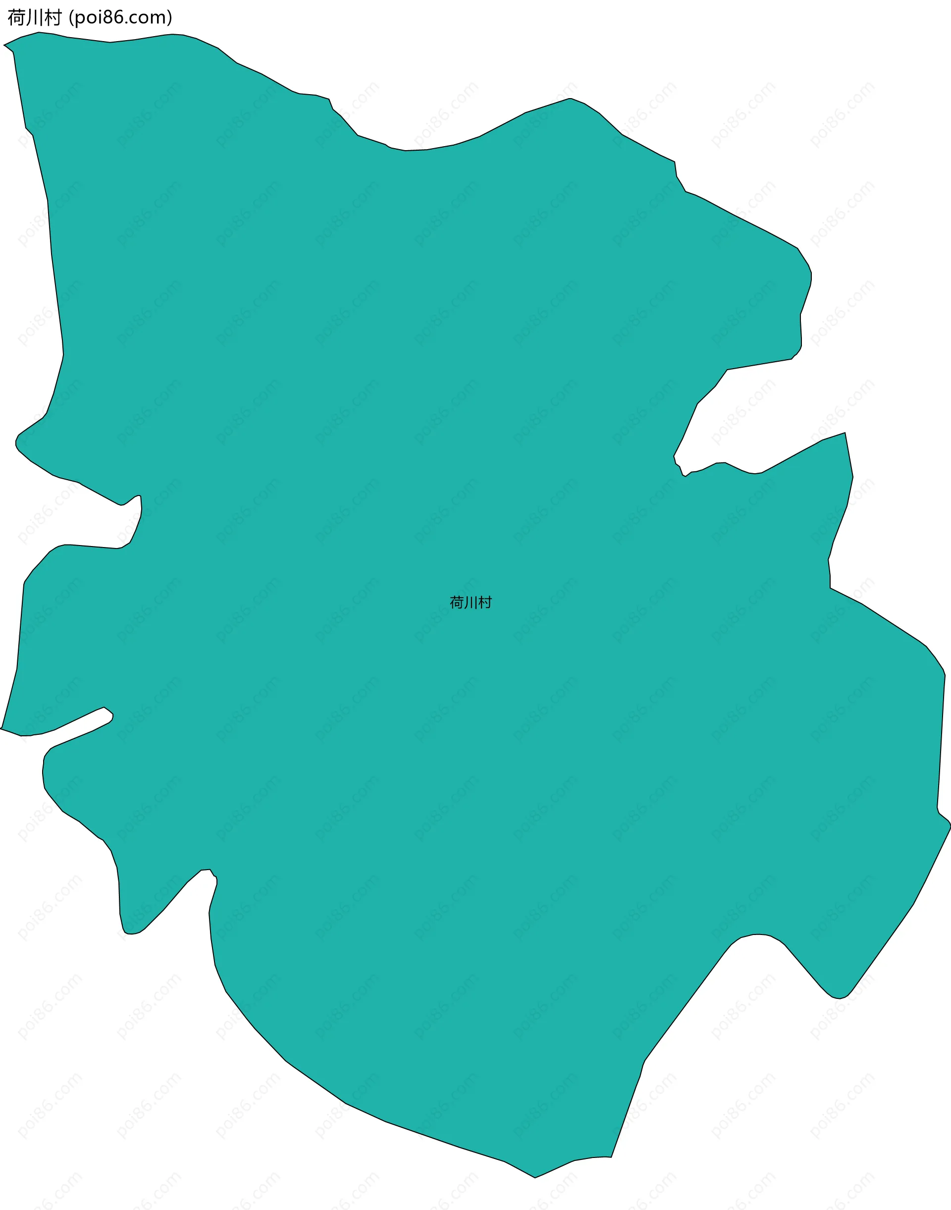 荷川村边界地图