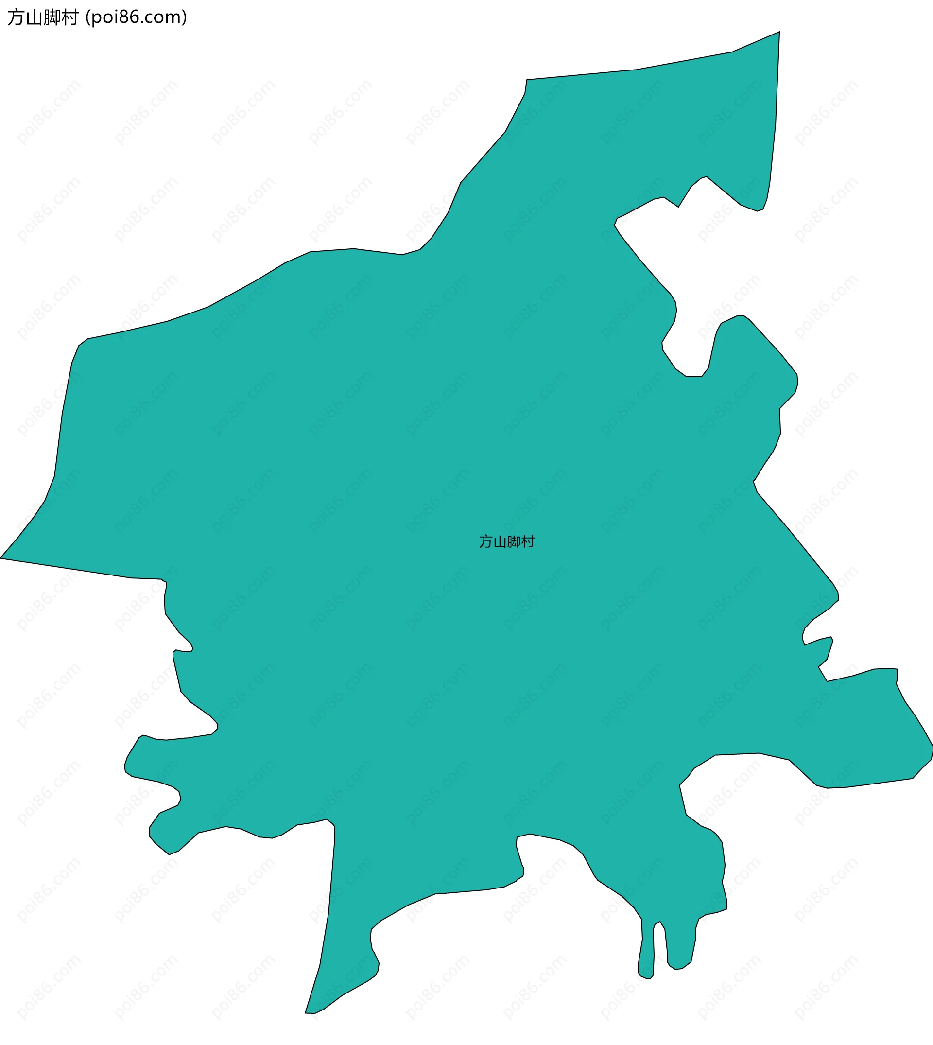 方山脚村边界地图