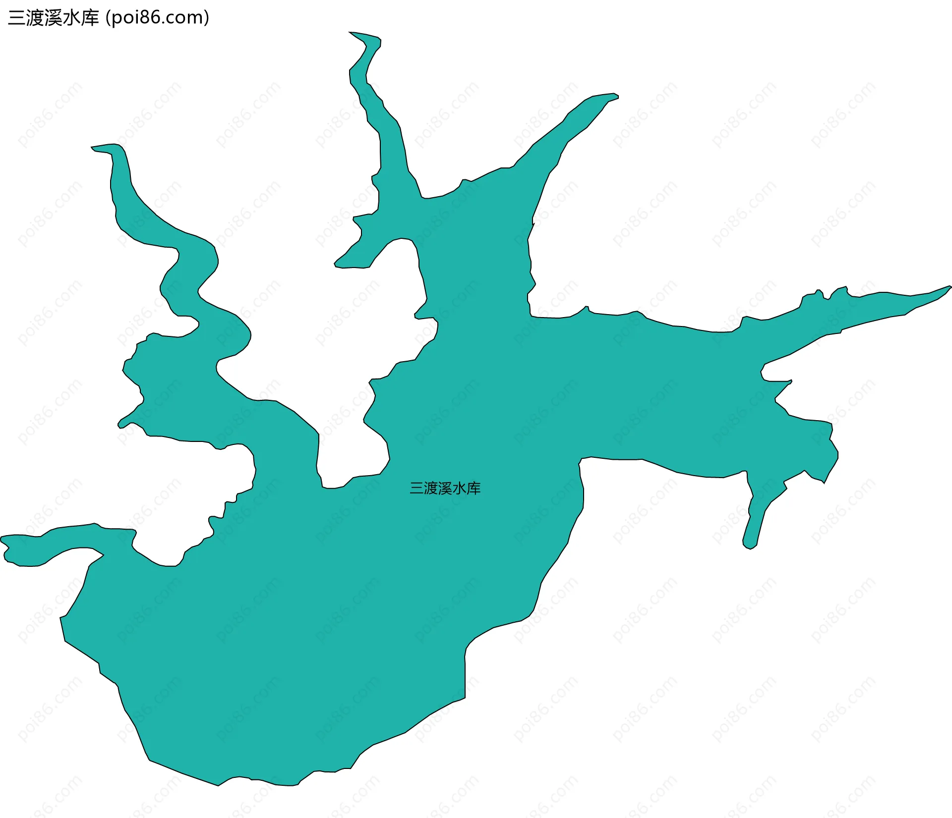 三渡溪水库边界地图