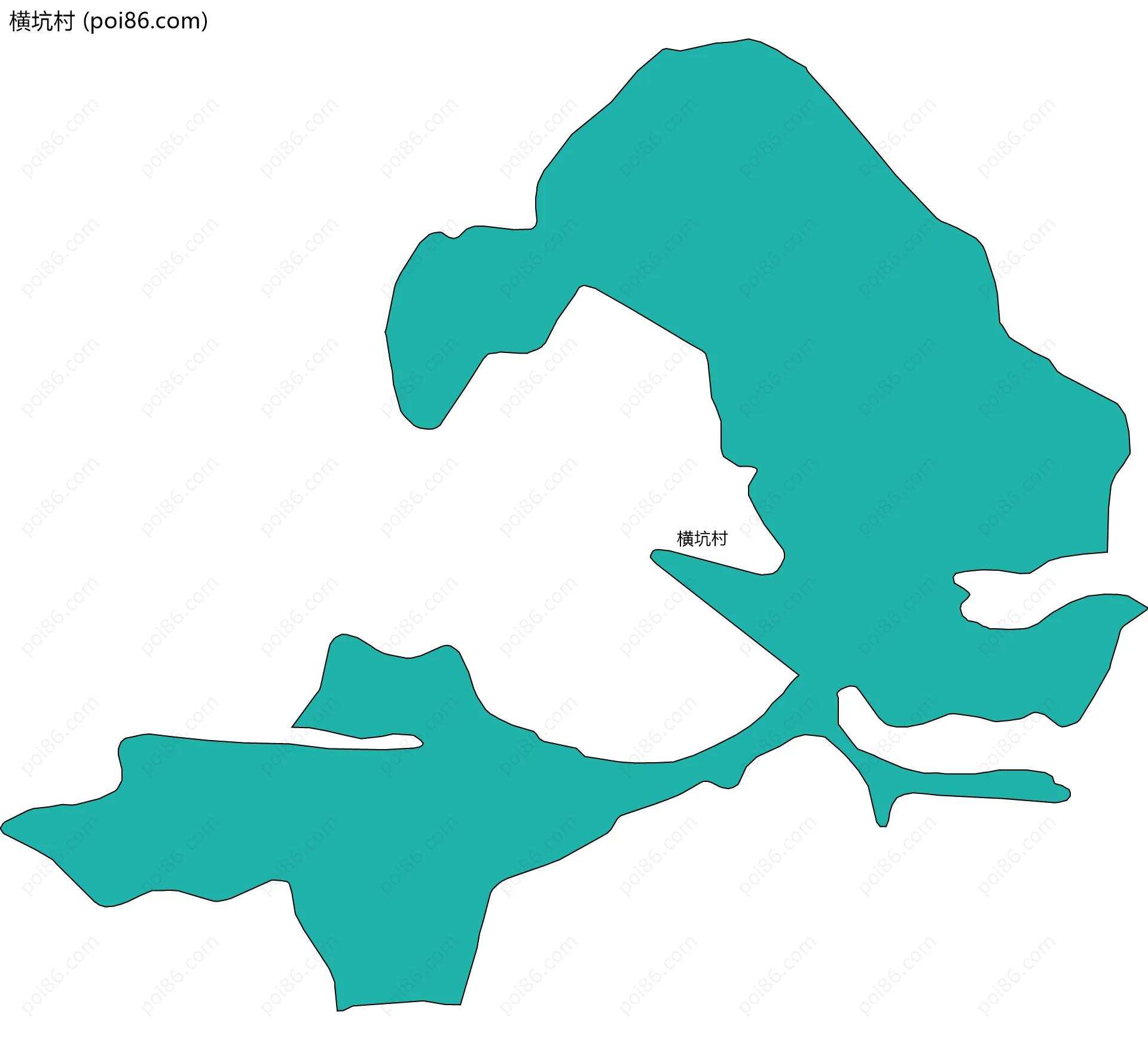 横坑村边界地图