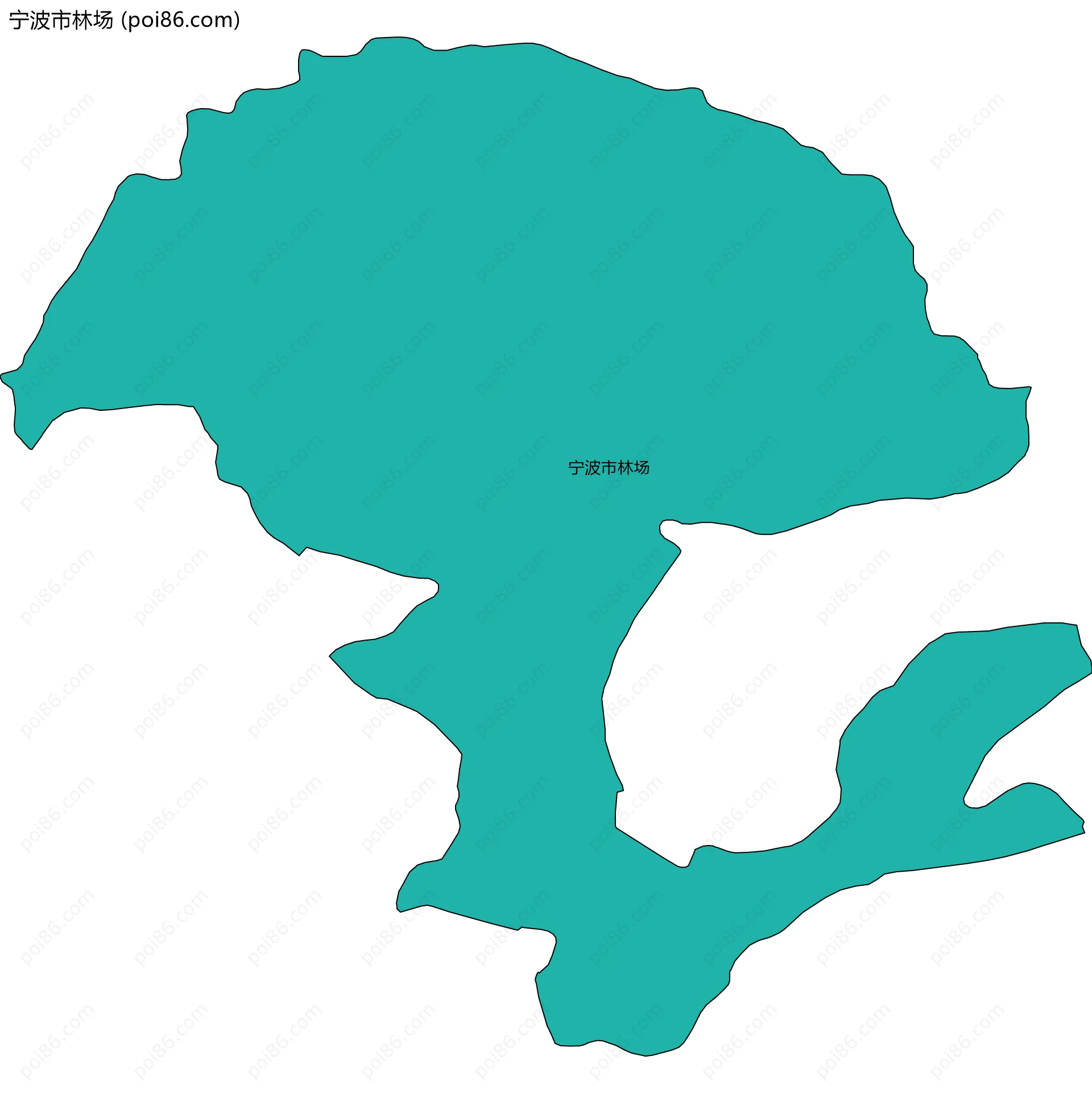 宁波市林场边界地图(五级行政区划)