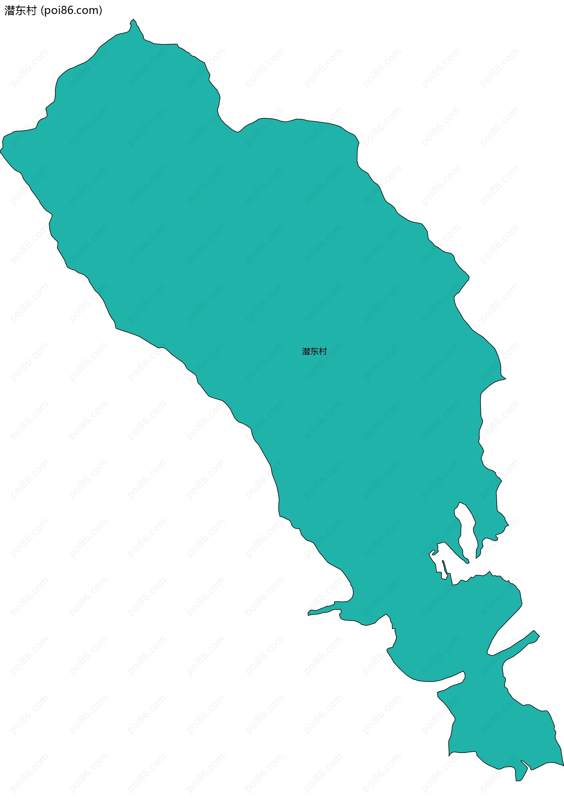 潜东村边界地图