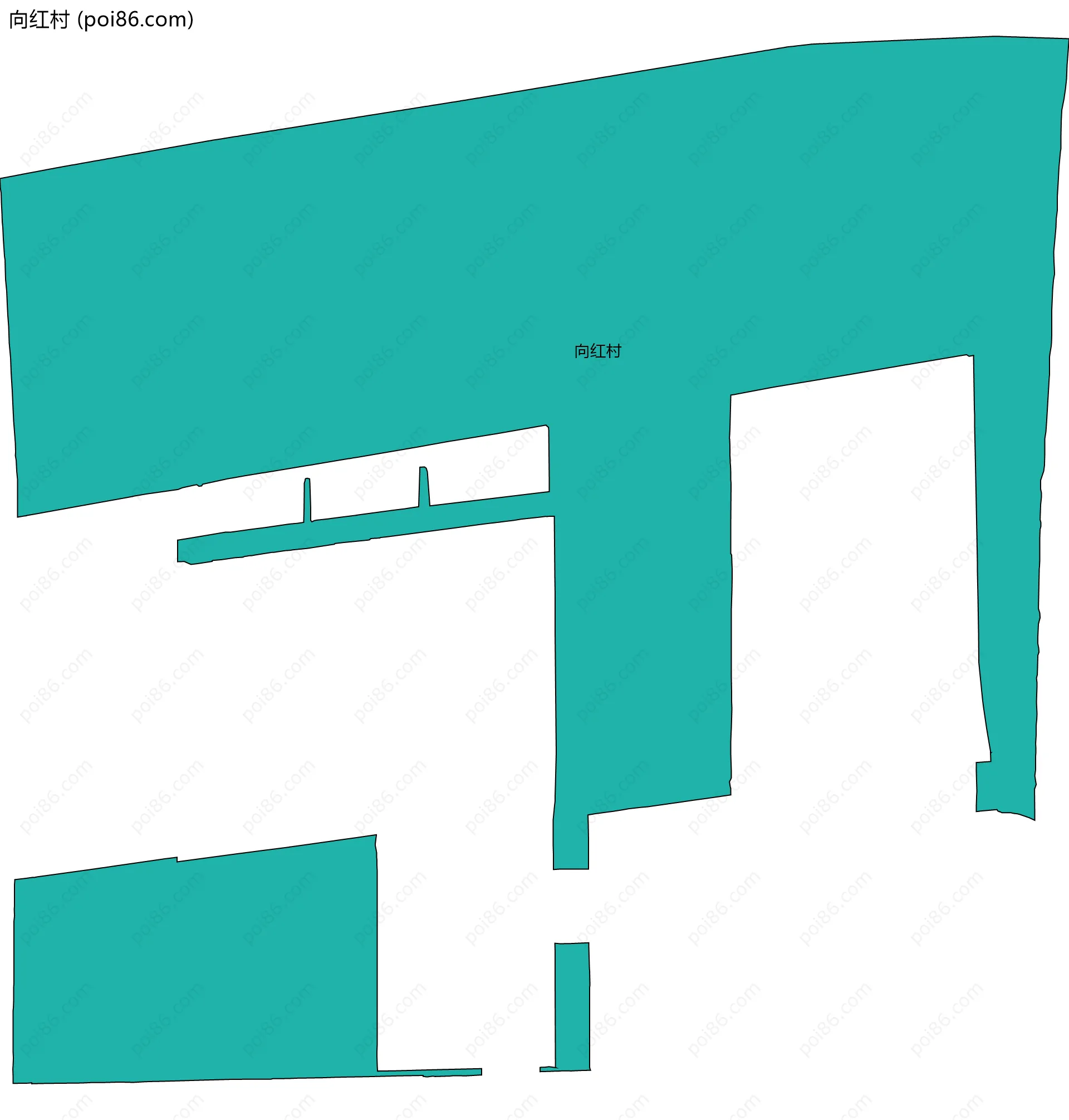 向红村边界地图