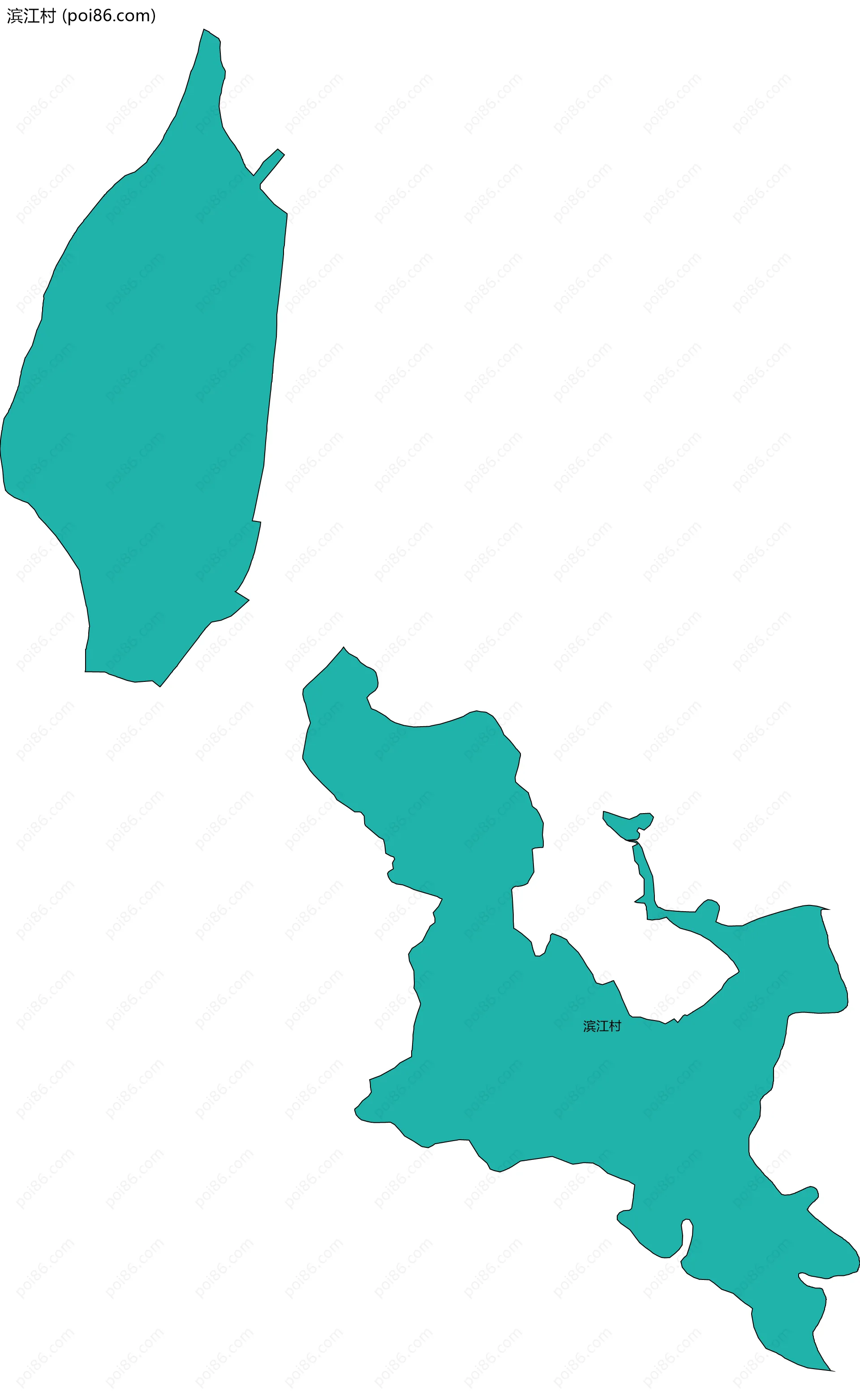 滨江村边界地图