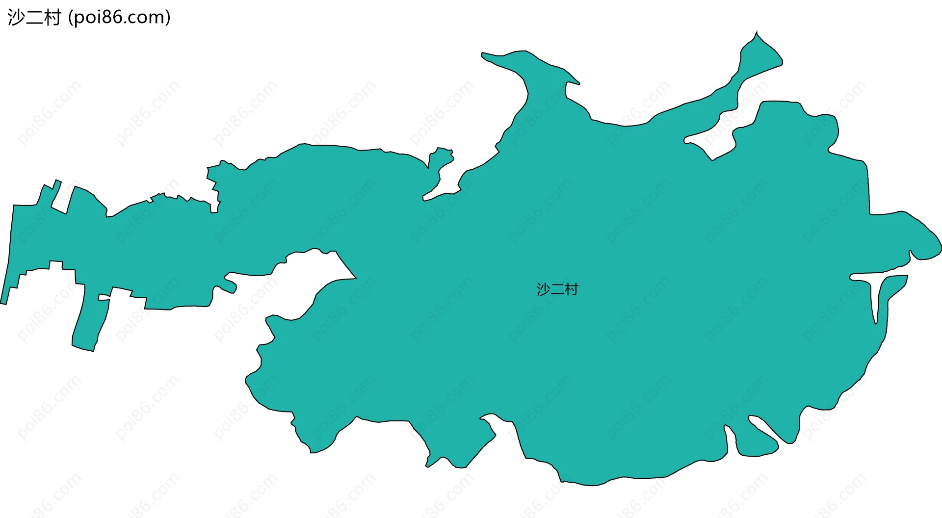 沙二村边界地图