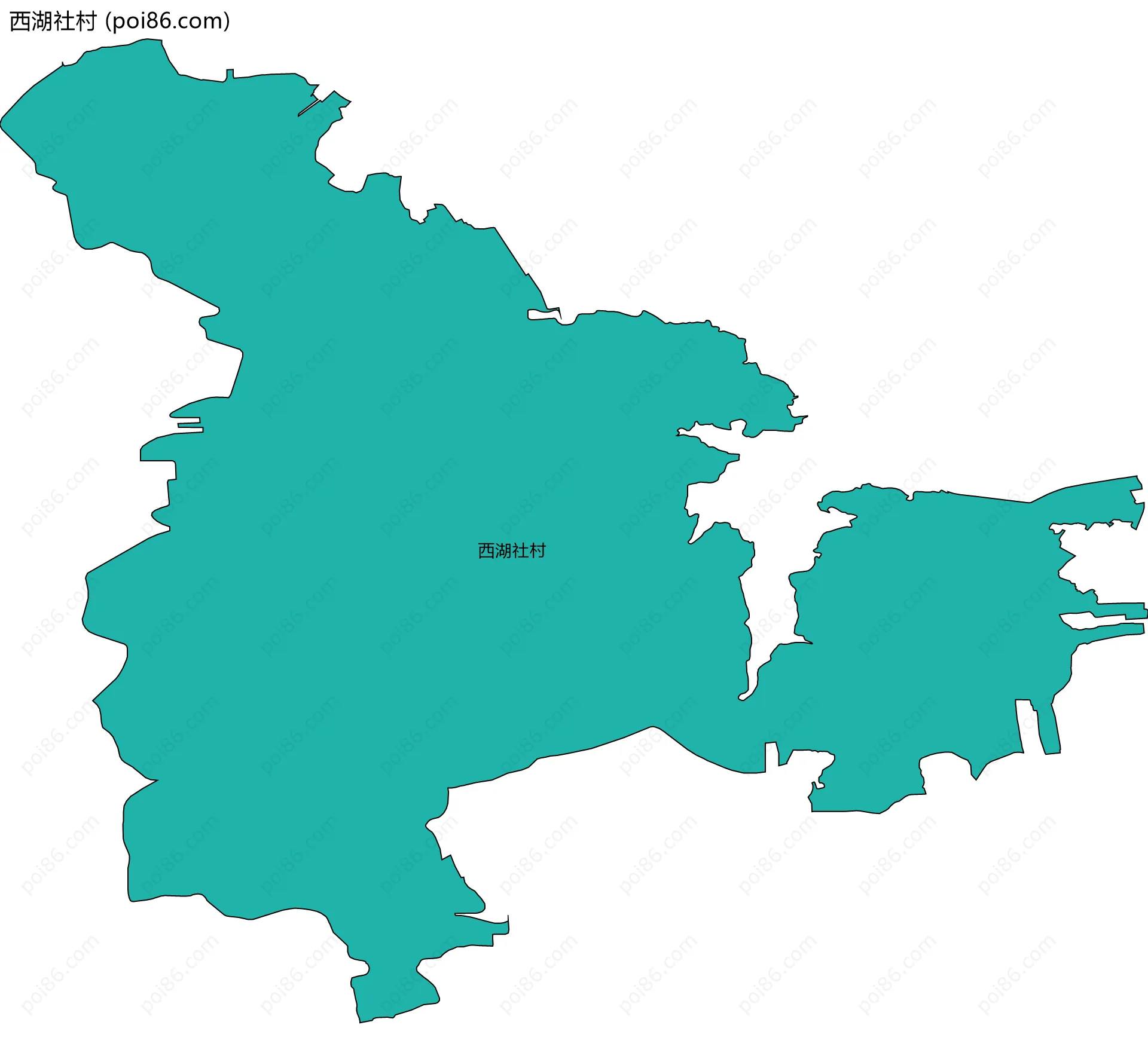 西湖社村边界地图