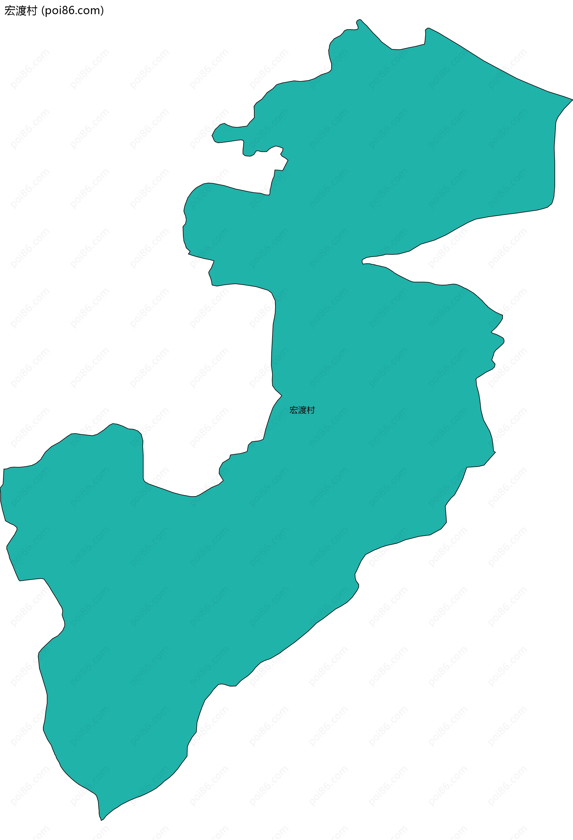 宏渡村边界地图