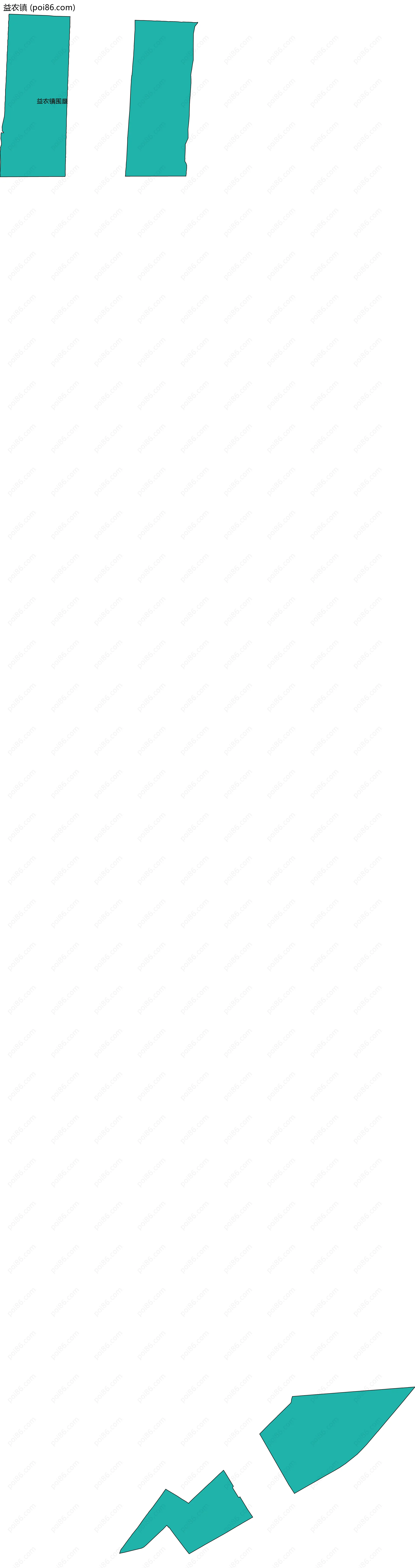 益农镇边界地图(五级行政区划)