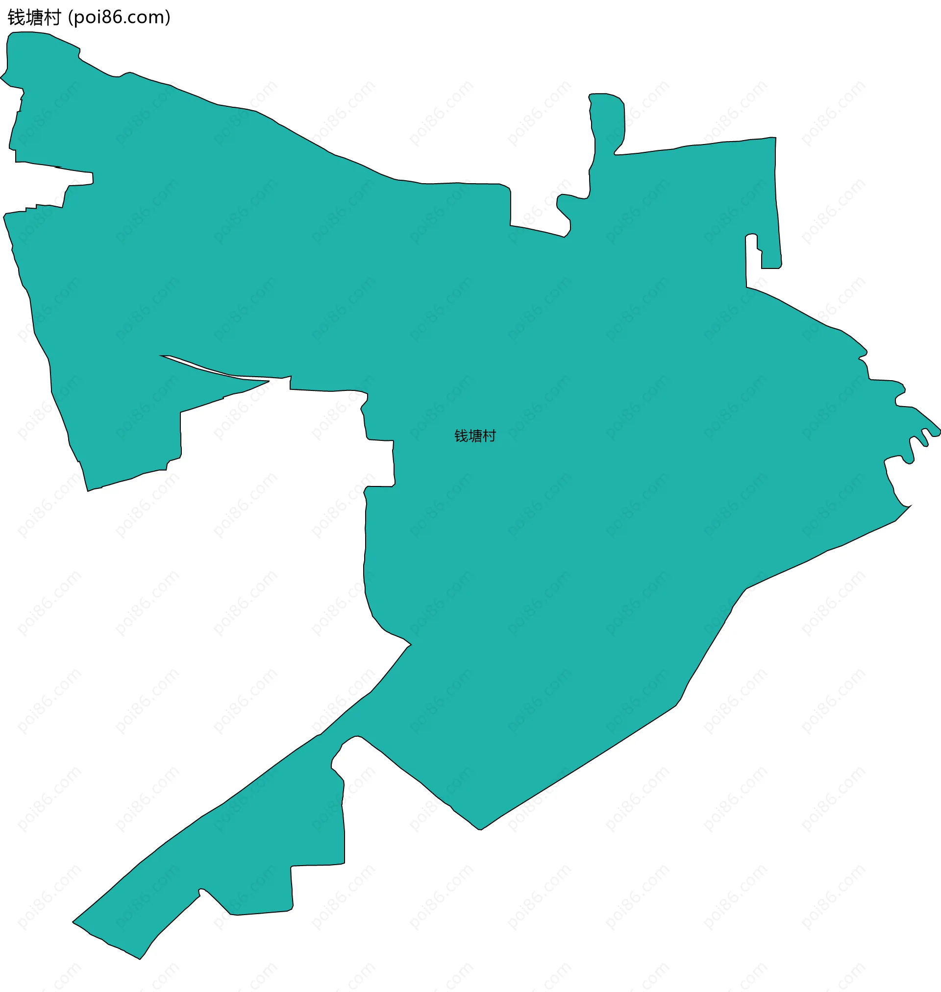 钱塘村边界地图