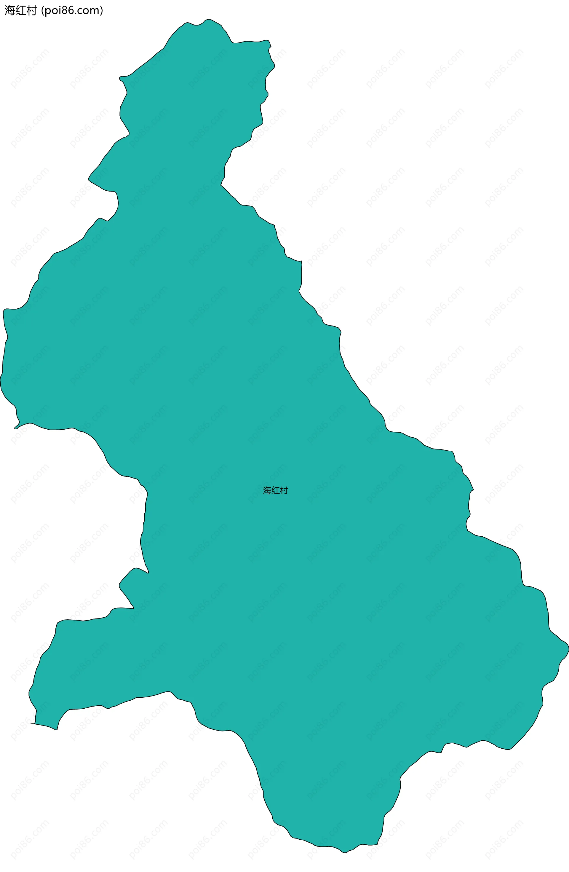 海红村边界地图