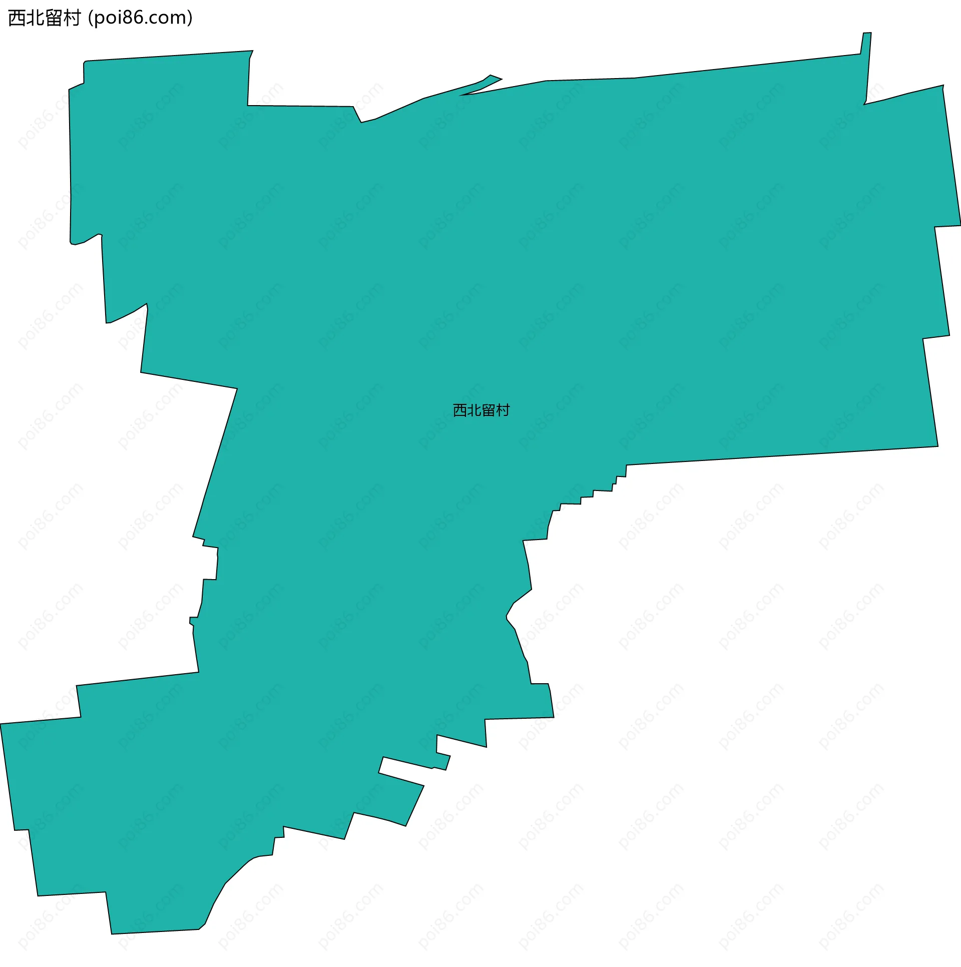 西北留村边界地图