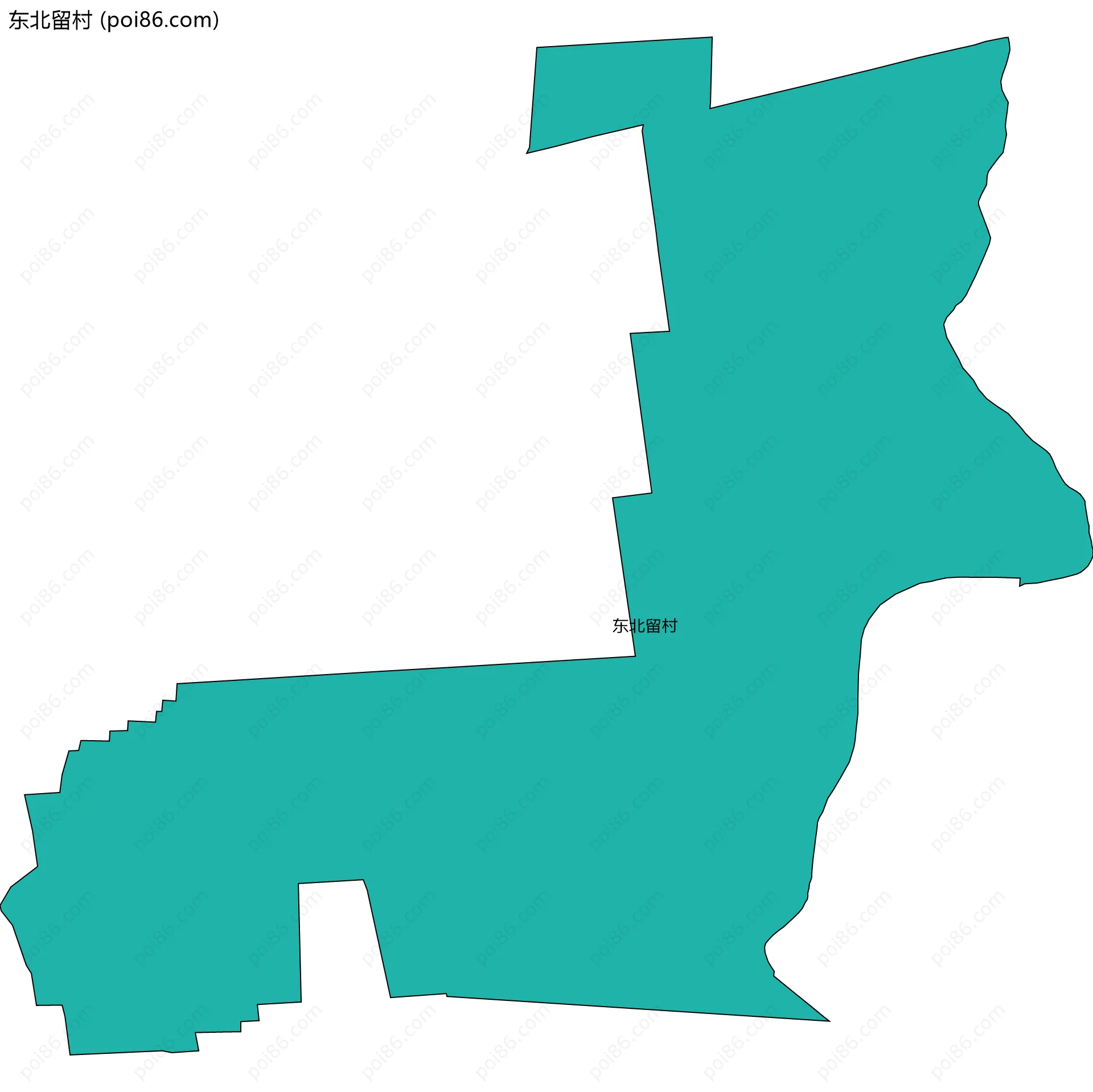 东北留村边界地图