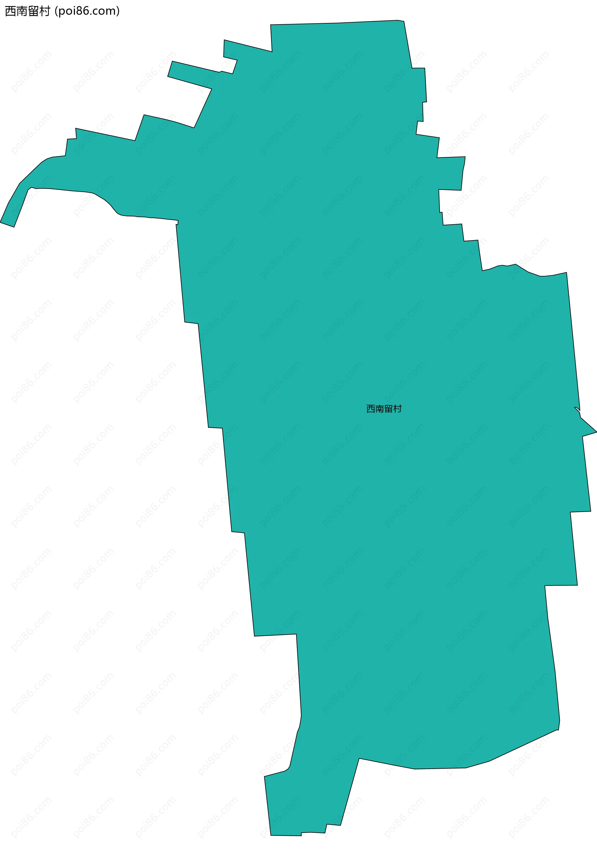 西南留村边界地图