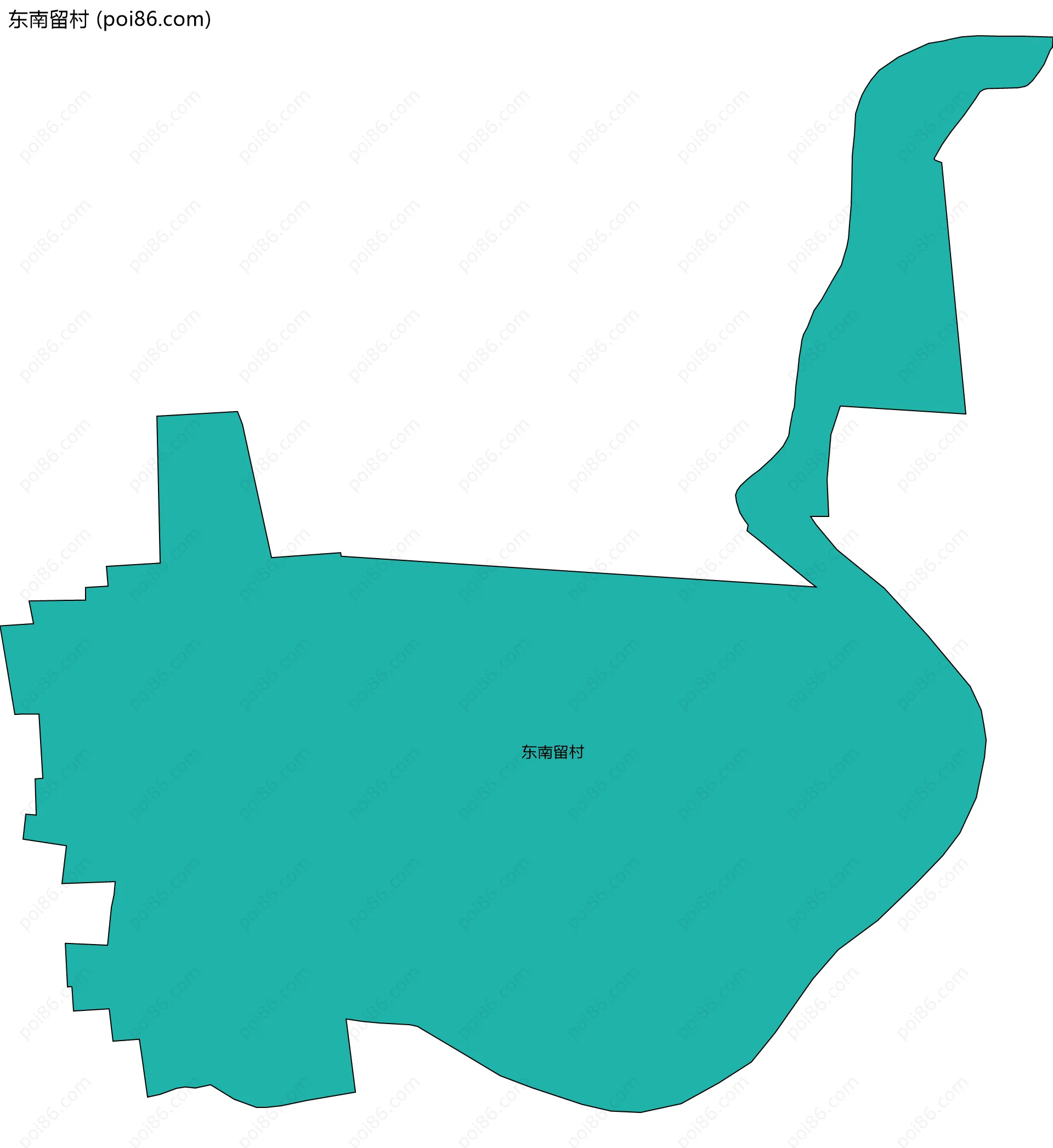 东南留村边界地图