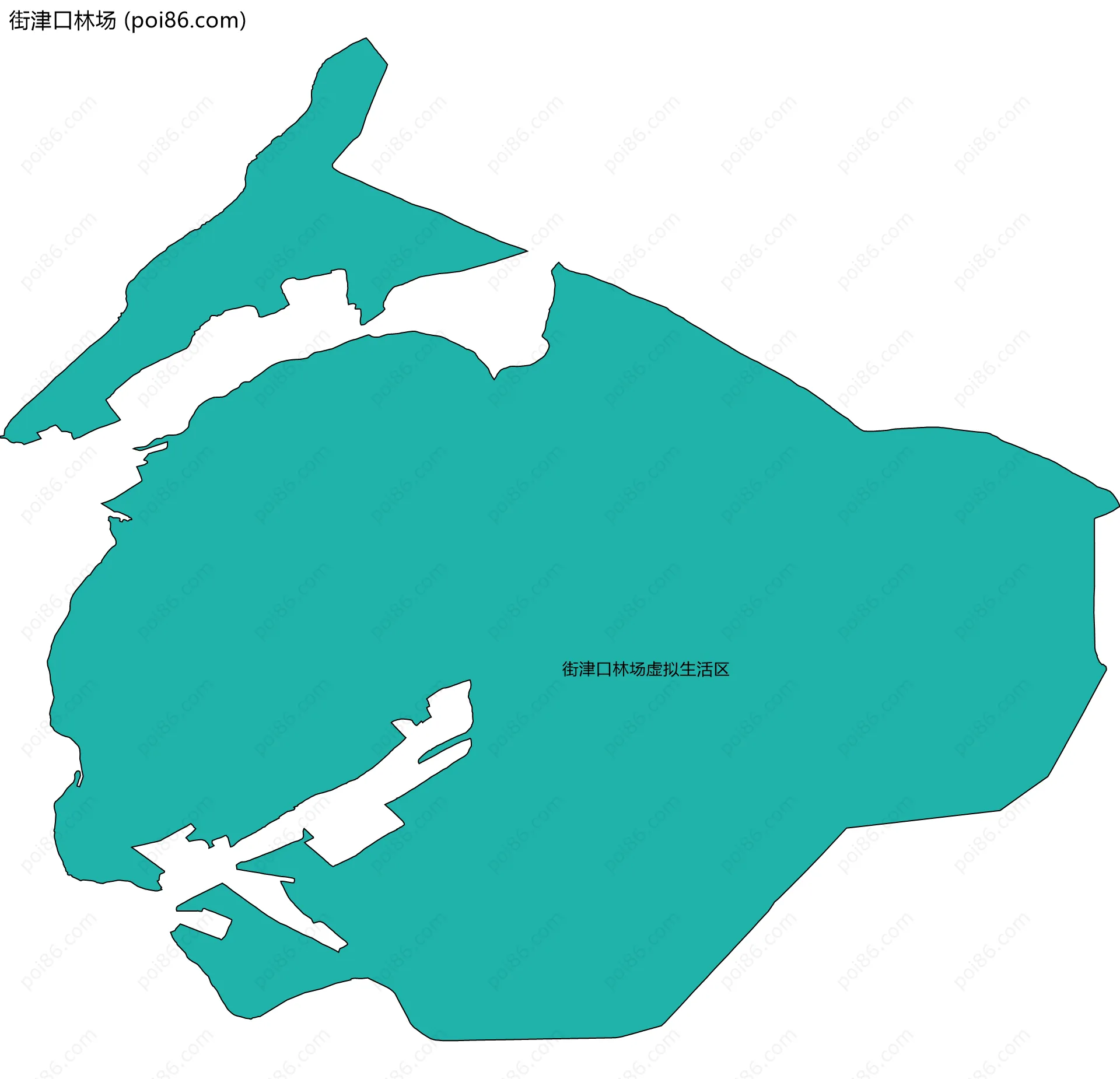 街津口林场边界地图(五级行政区划)