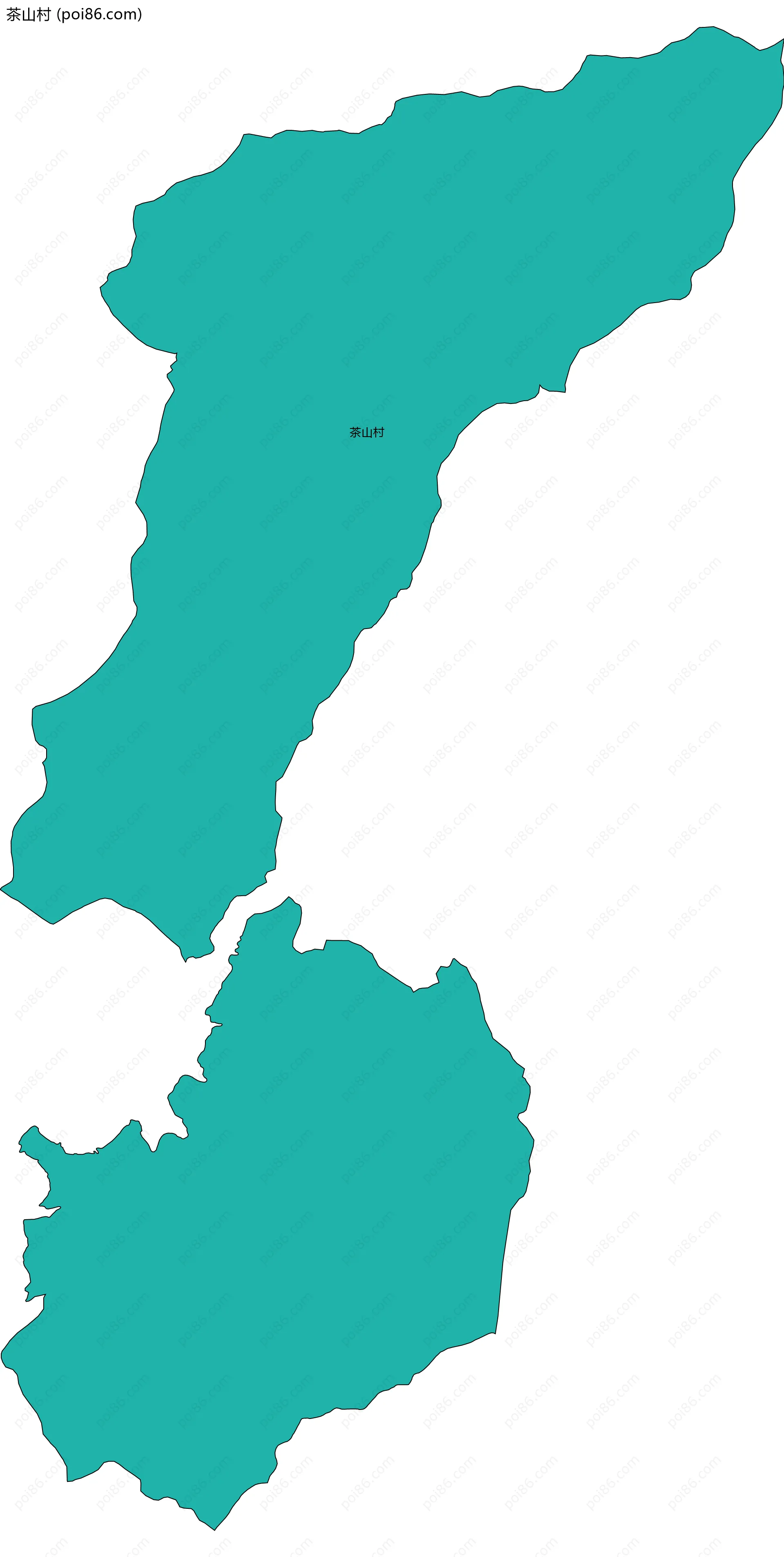 茶山村边界地图