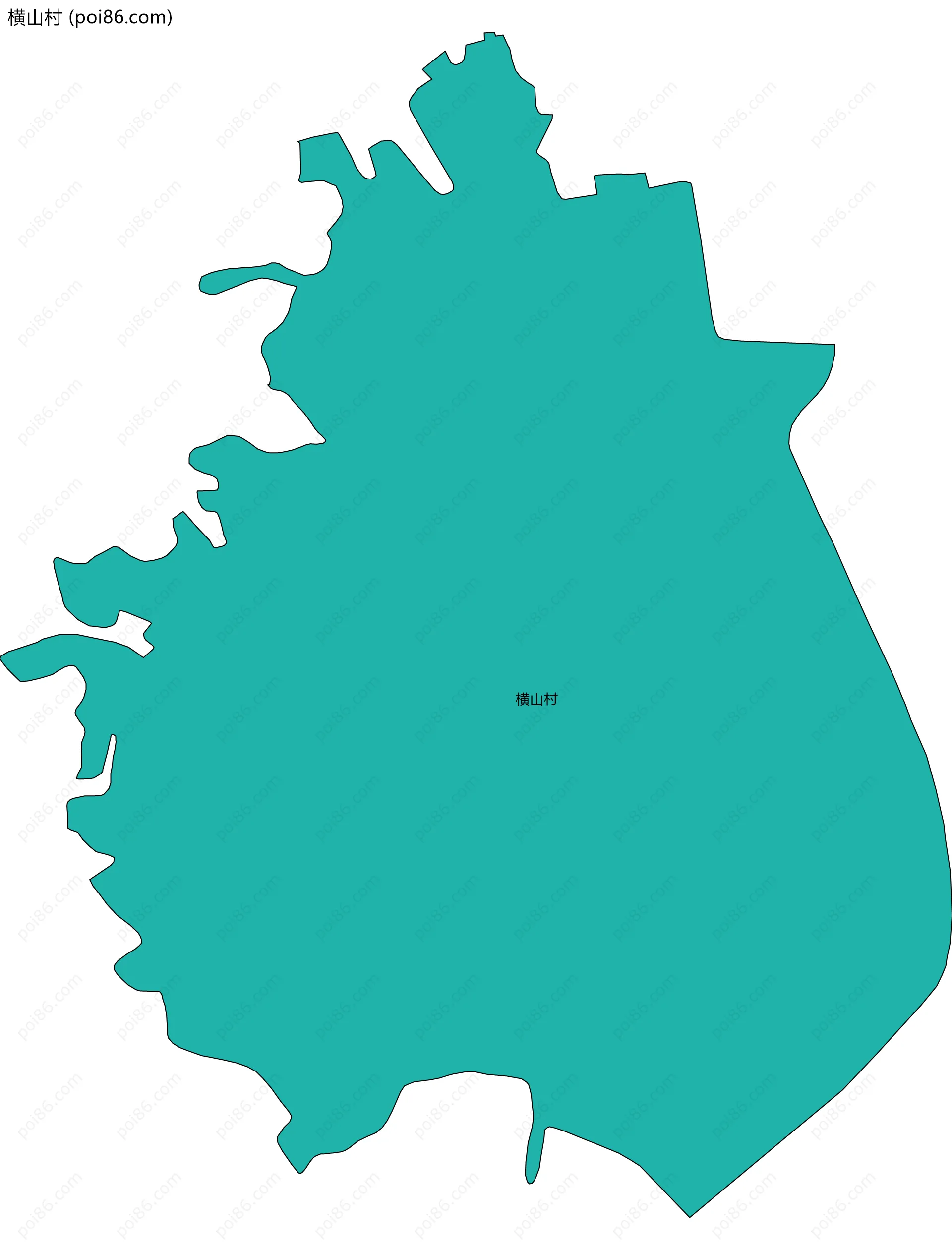 横山村边界地图