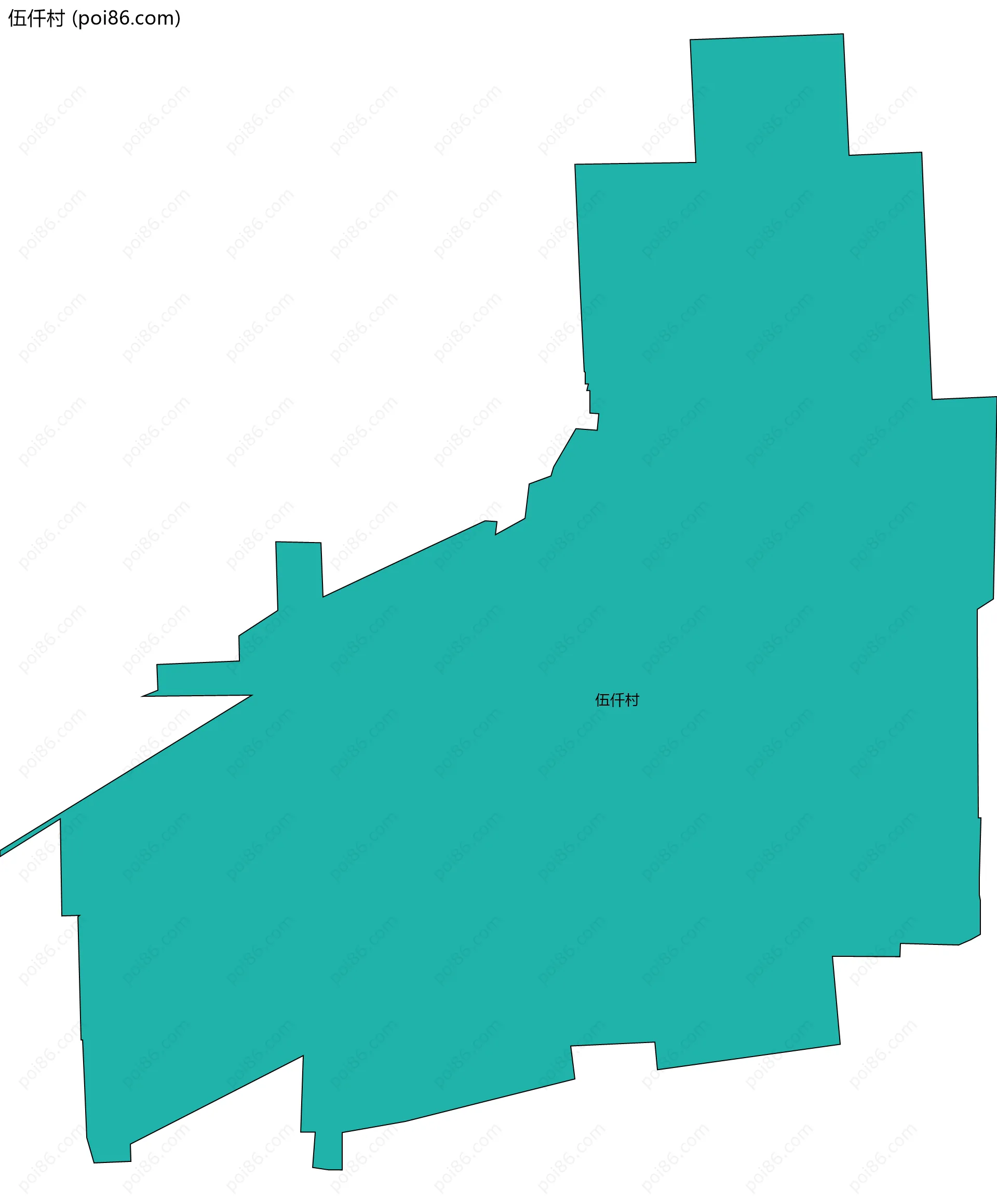 伍仟村边界地图