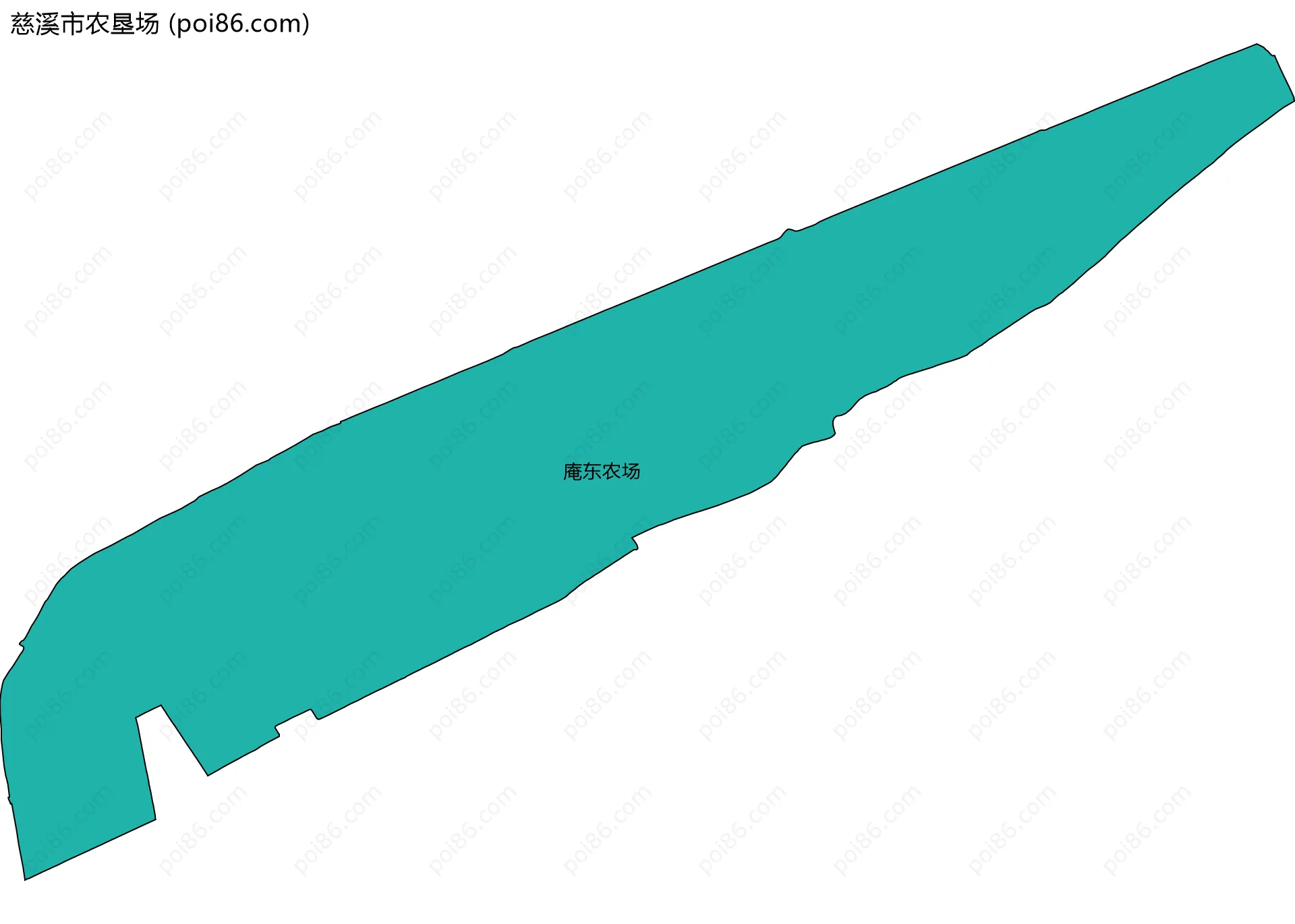 慈溪市农垦场边界地图(五级行政区划)
