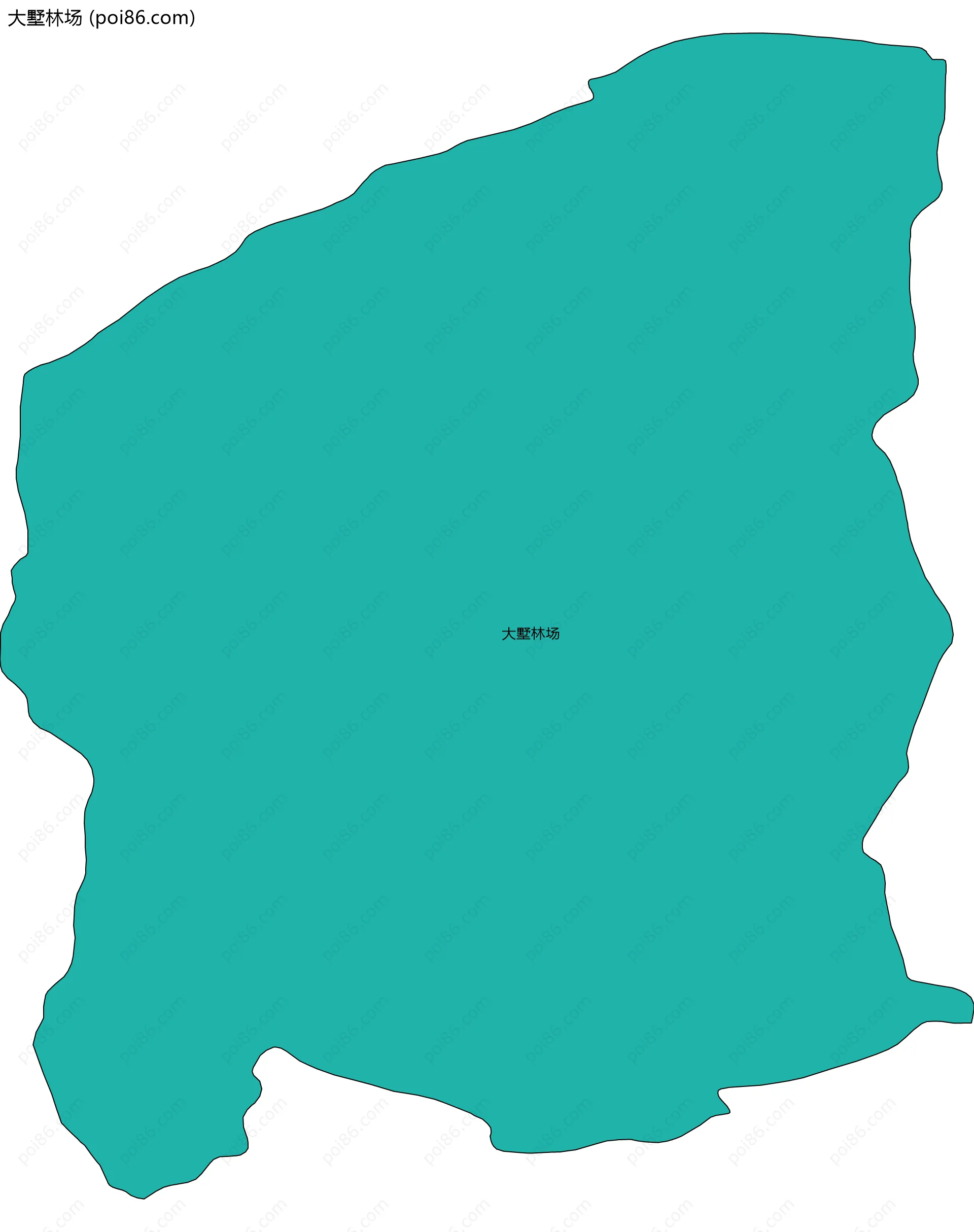 大墅林场边界地图(五级行政区划)