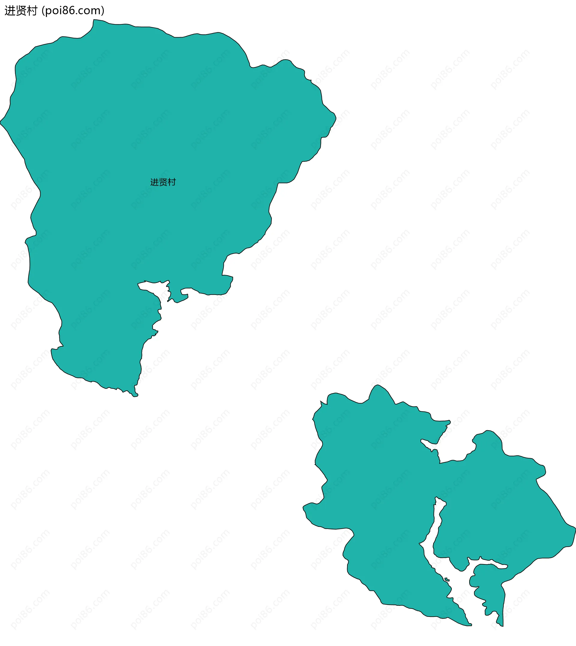 进贤村边界地图