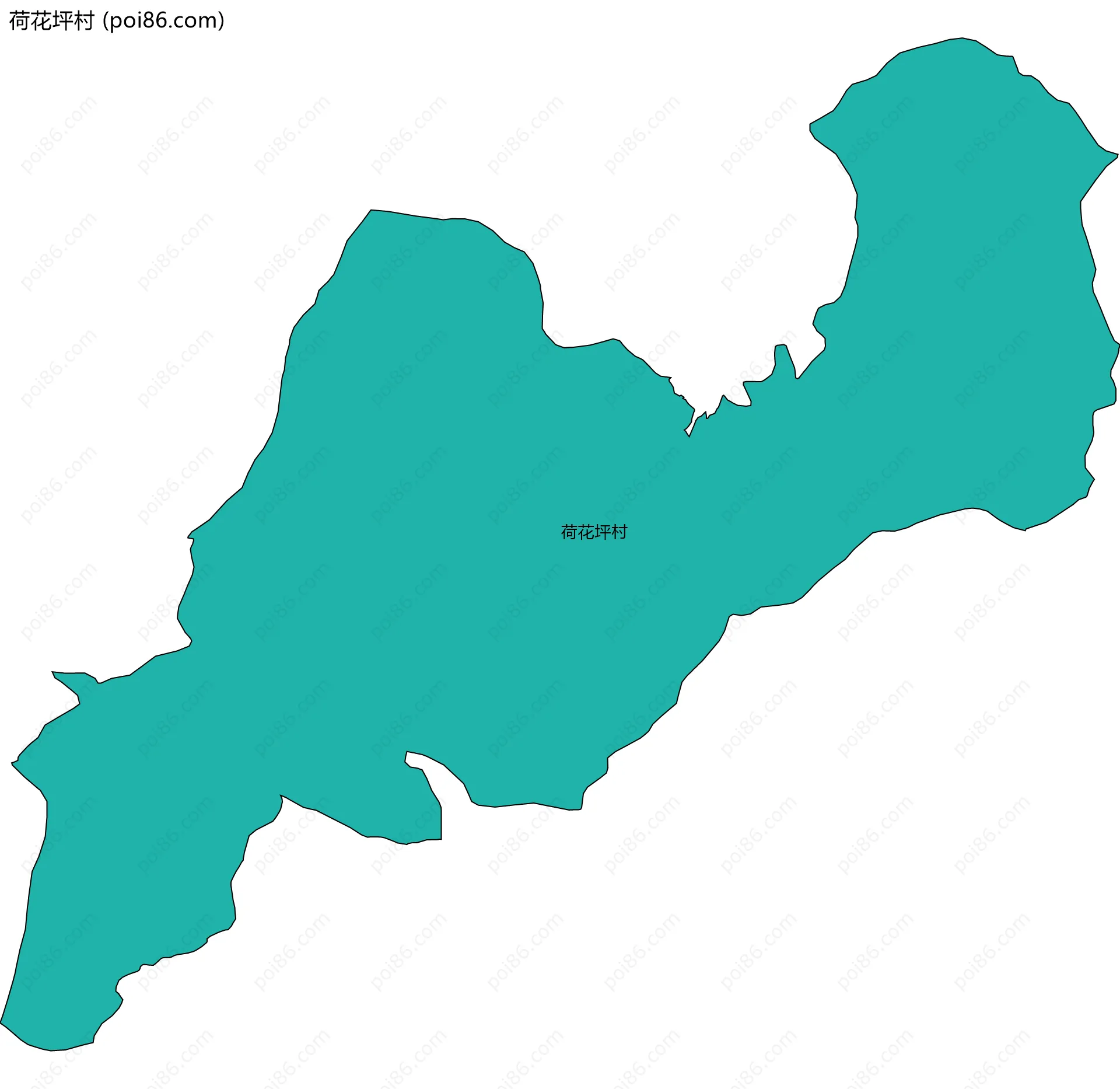 荷花坪村边界地图